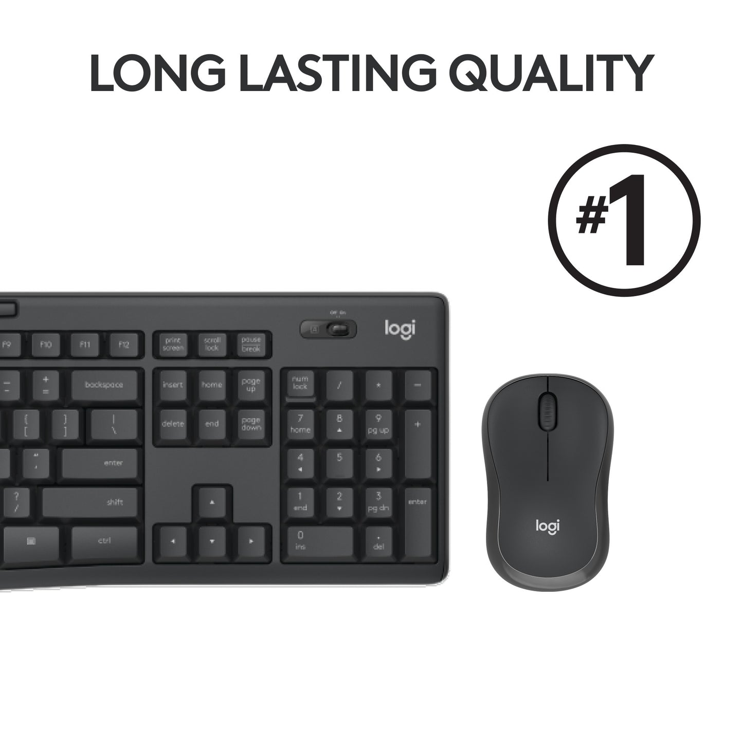 Logitech mk295 silent draadloze desktopset (zwart, us-international lay-out (qwerty), 100%)
