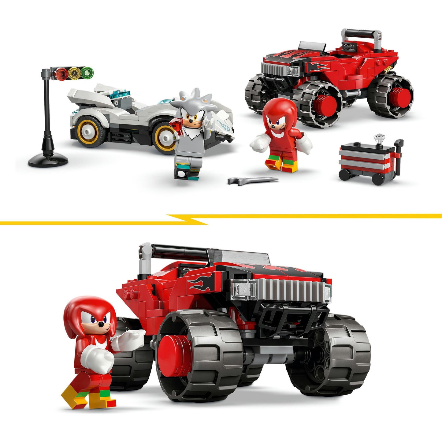 LEGO sonic the hedgehog 77118 silvers auto vs. knuckles' monstertruck