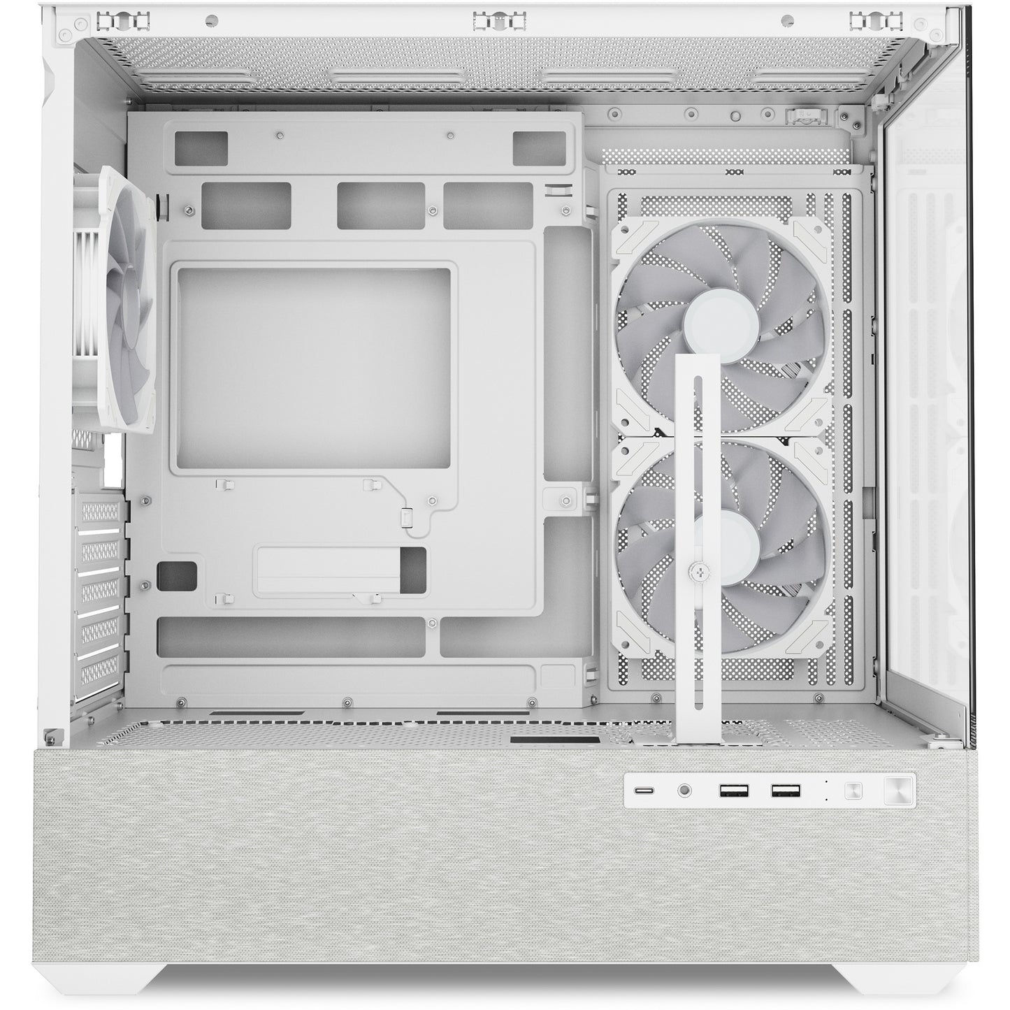 Sharkoon mk7 argb mini tower behuizing (wit | 2x usb-a | 1x usb-c | rgb | tempered glass)