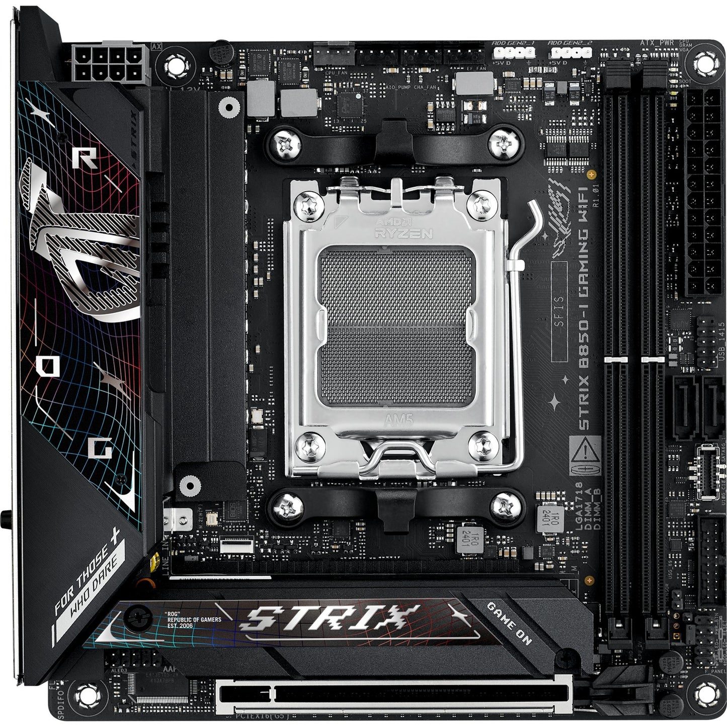 ASUS rog strix b850-i gaming wifi socket am5 moederbord (2.5gb-lan, wi-fi 7, bt, sound, mini-itx)
