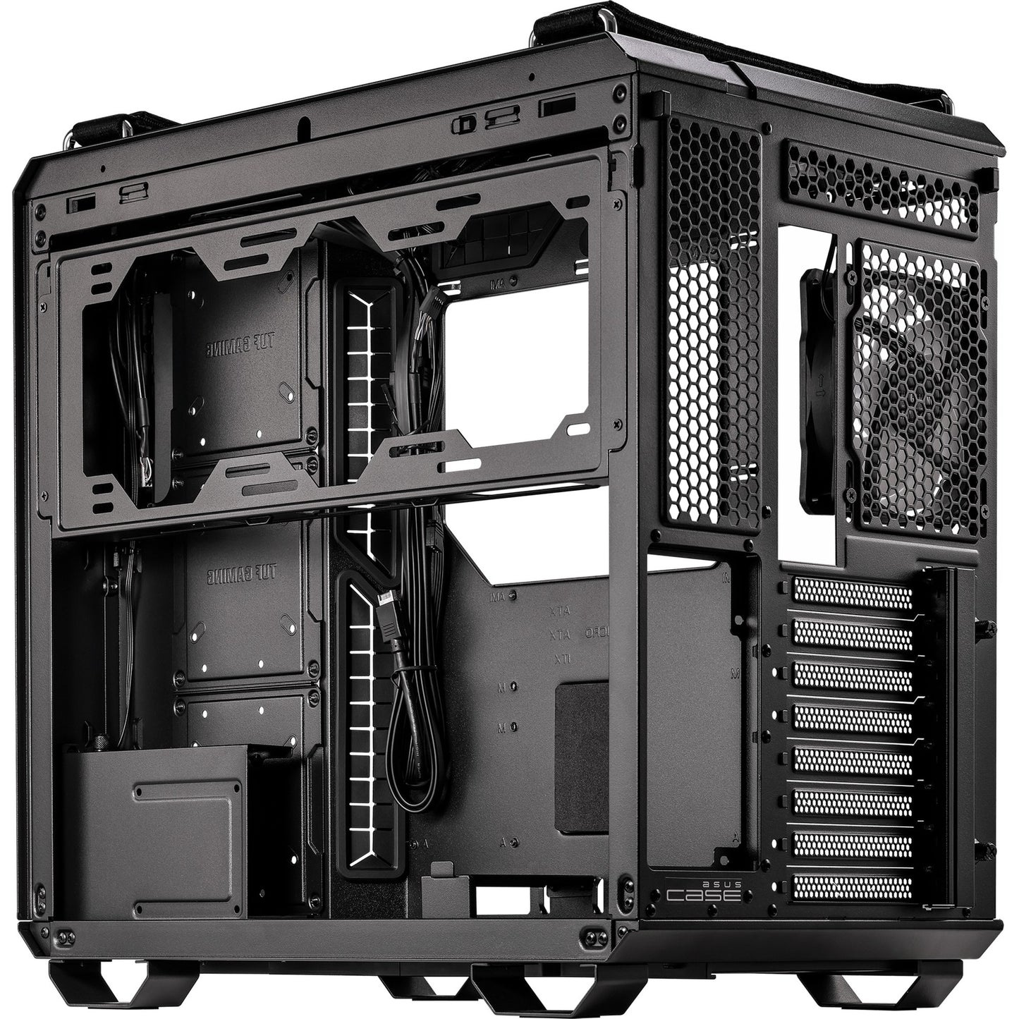 ASUS tuf gaming gt502 plus midi tower behuizing (zwart | 2x usb-a | 1x usb-c | tempered glass)