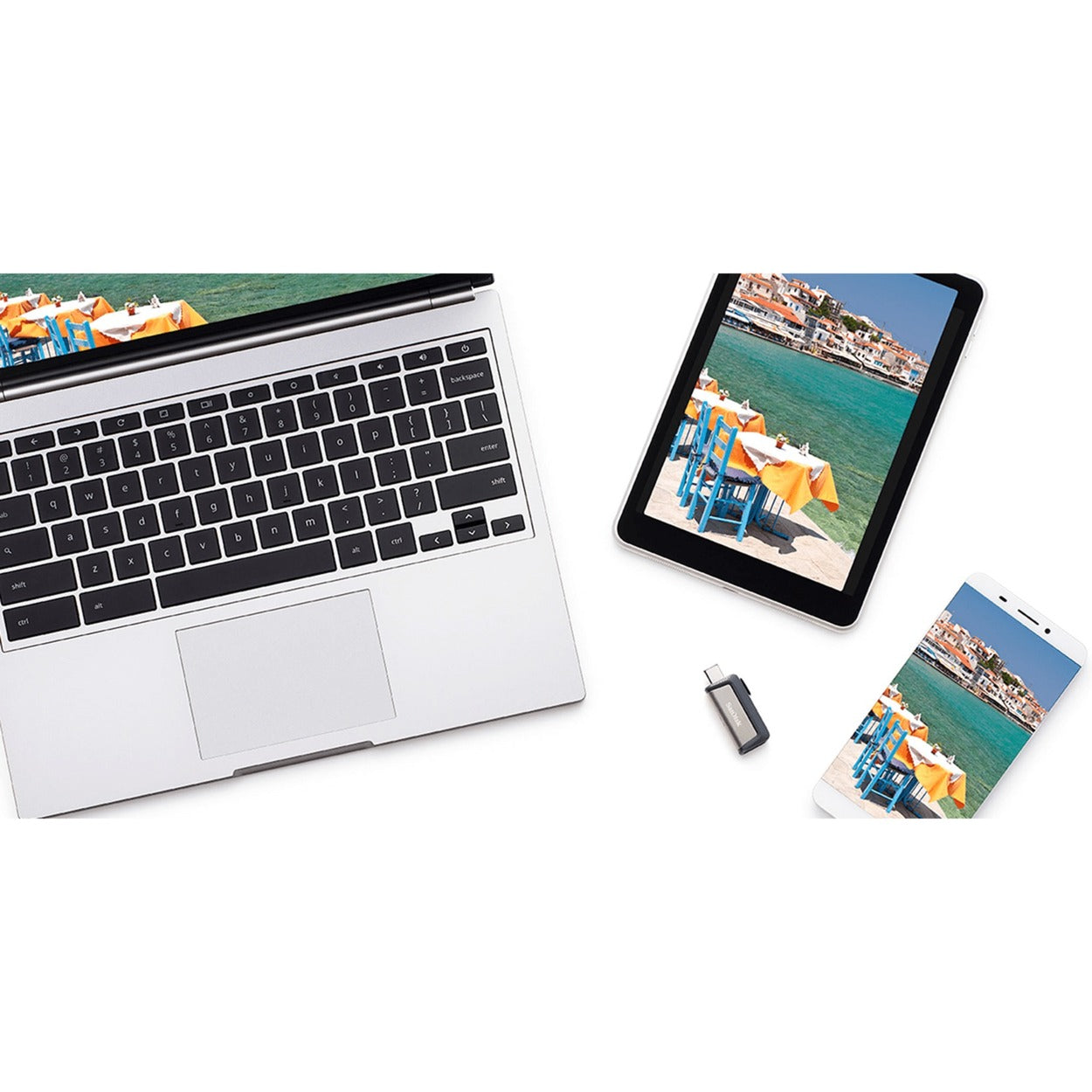 SanDisk ultra dual drive go 64 gb usb-stick (zwart, usb-a 3.2 (5 gbit s), usb-c 3.2 (5 gbit s))