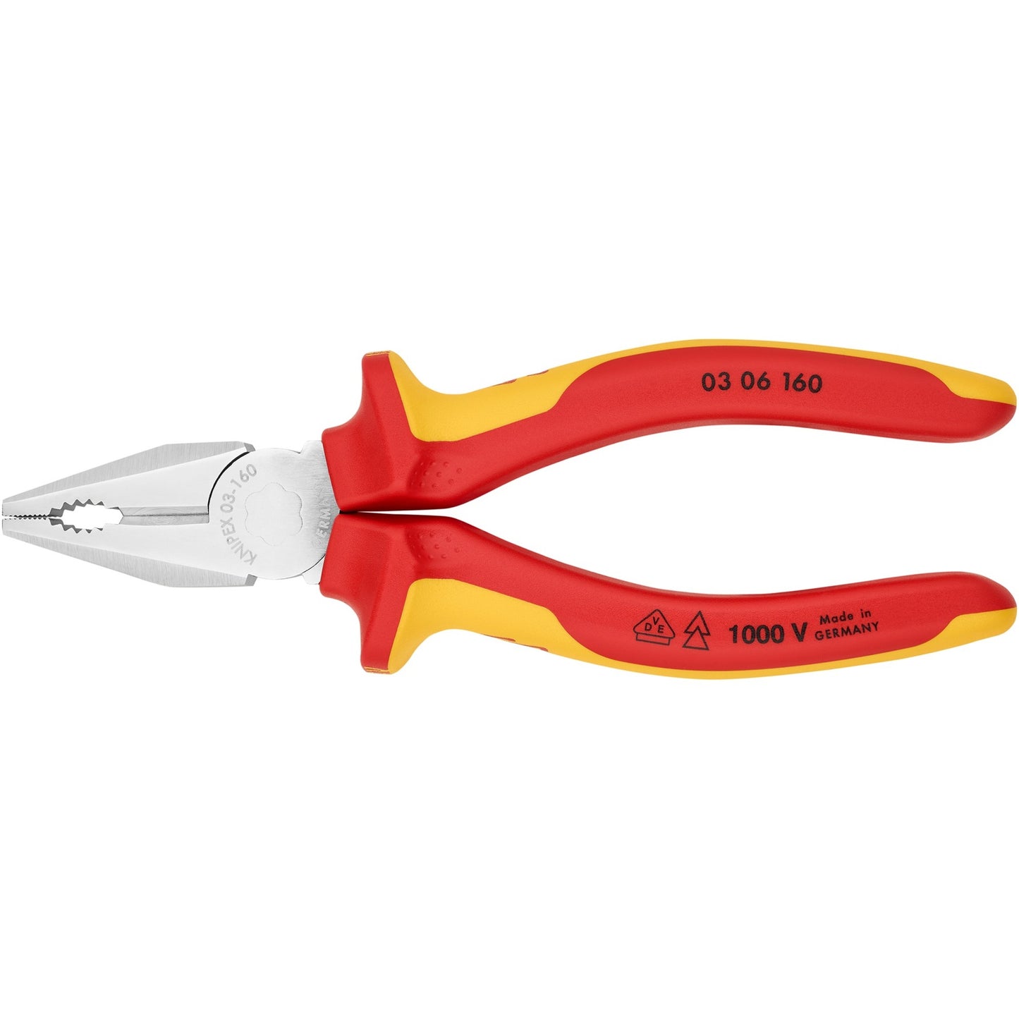 KNIPEX kombitang 03 06 160 combinatietang (rood geel, 160 mm)