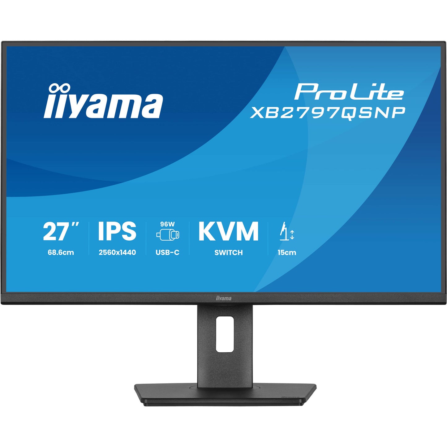 Iiyama prolite xb2797qsnp-b1 27 monitor (zwart, hdmi, displayport, 2x usb-a, 2x usb-c, rj-45)