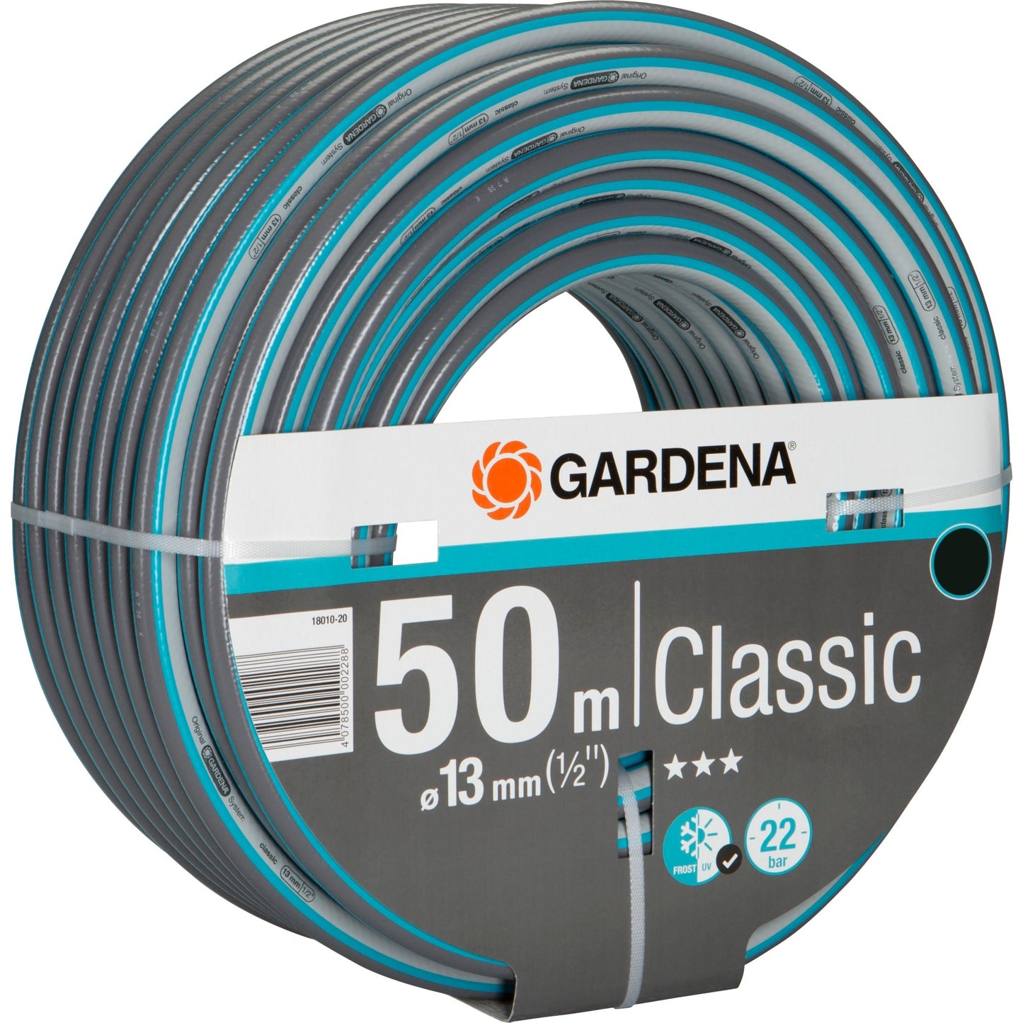 GARDENA classic slang (grijs turquoise, 18010-20, 50 m)