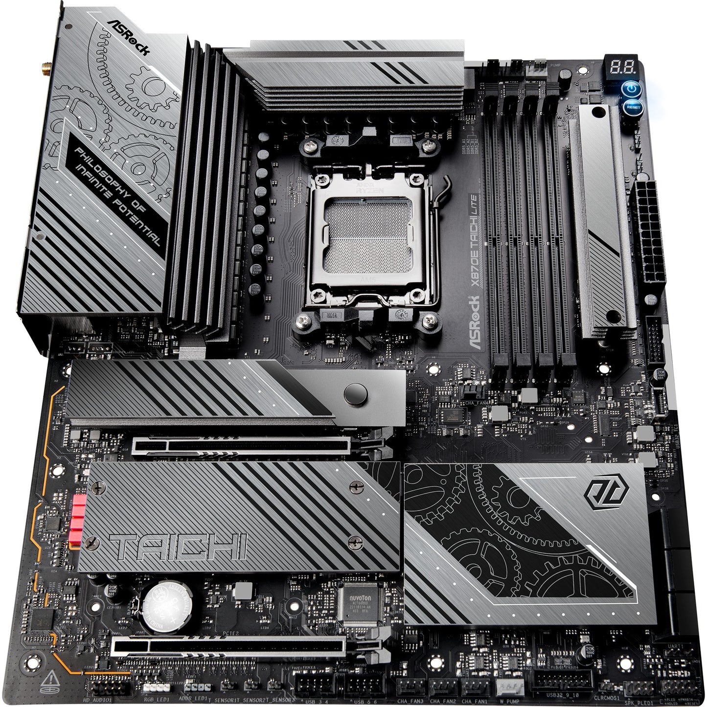 ASRock x870e taichi lite socket am5 moederbord (raid, 5 gb-lan, wi-fi 7, bt, e-atx)