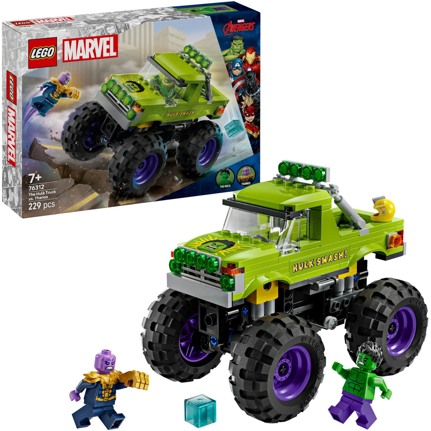 LEGO marvel 76312 de hulk truck vs. thanos