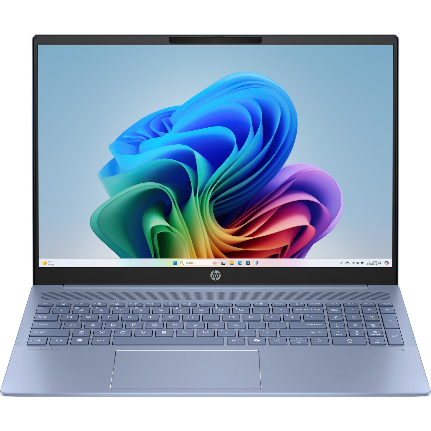 HP omnibook 5 16-ag1072nd (c2qq0ea) 16 copilot+ laptop (lichtblauw | ryzen ai 7 350 | radeon 860m graphics | 16 gb | 512 gb ssd)