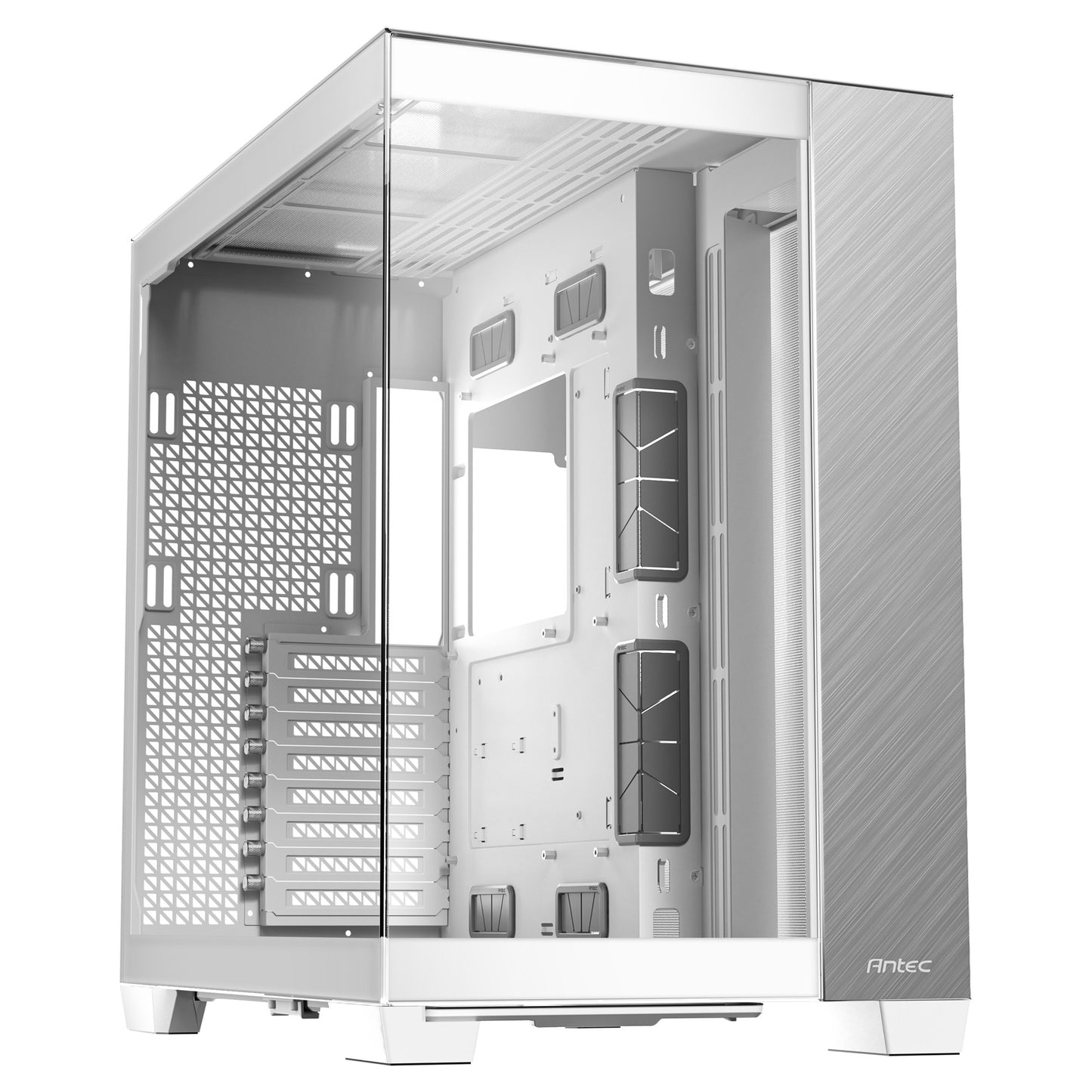 Antec c8 aluminum midi tower behuizing (wit zilver | 2x usb-a | 1x usb-c | tempered glass)