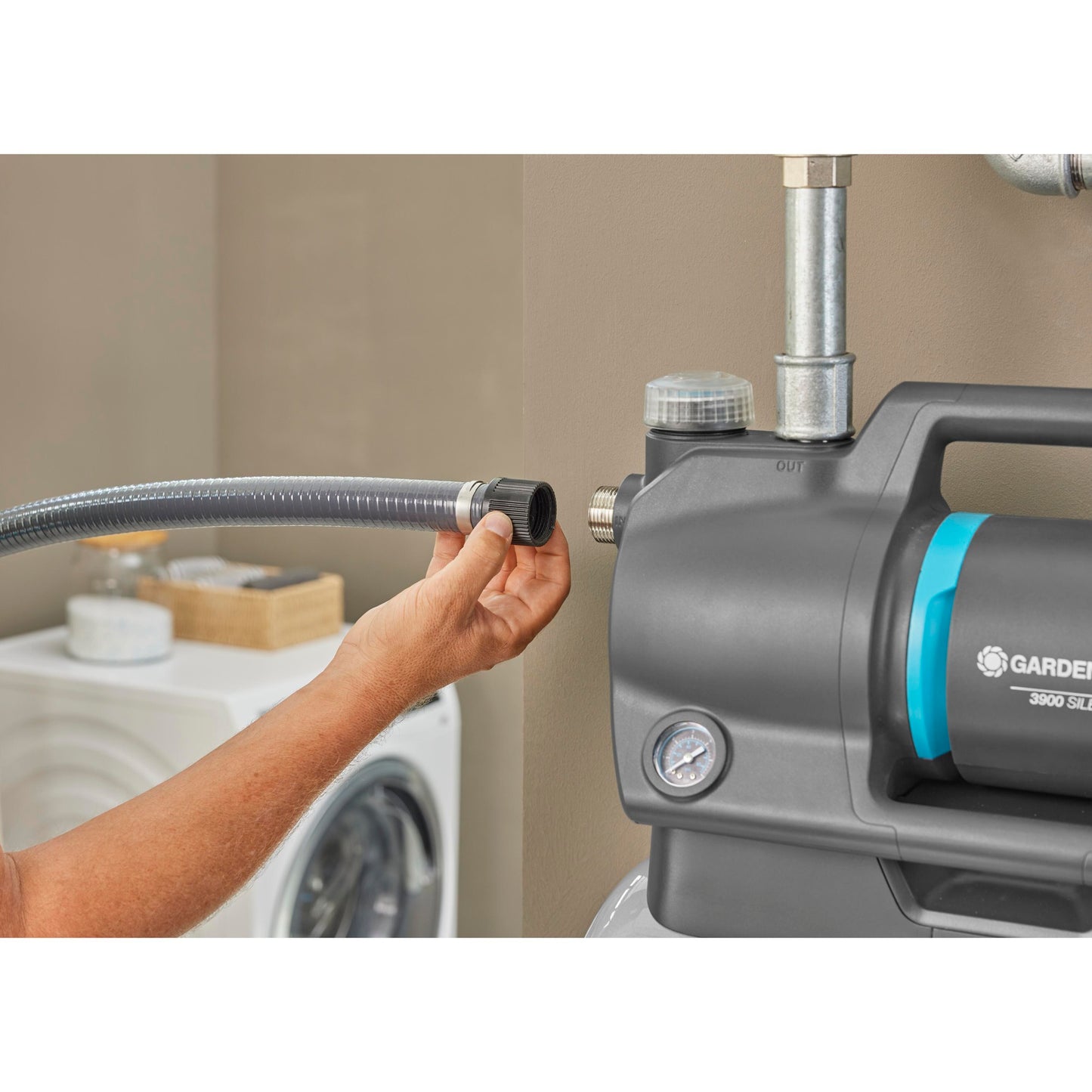 GARDENA hydrofoorpomp 3900 silent (grijs turquoise, 09066-20, 650 w, 4,3 bar)