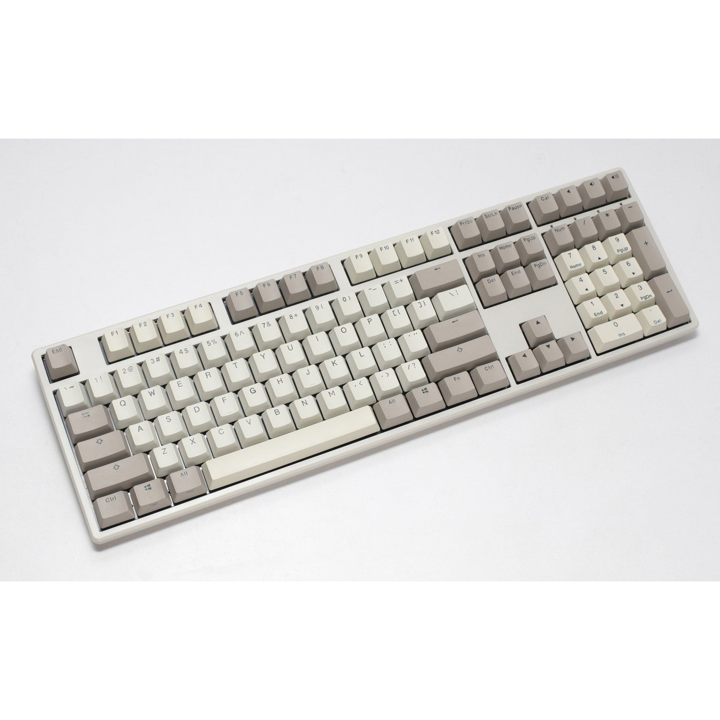Ducky origin vintage mechanisch toetsenbord (grijs, us lay-out (qwerty), cherry mx red, 100%, hot swap, pbt double-shot keycaps)