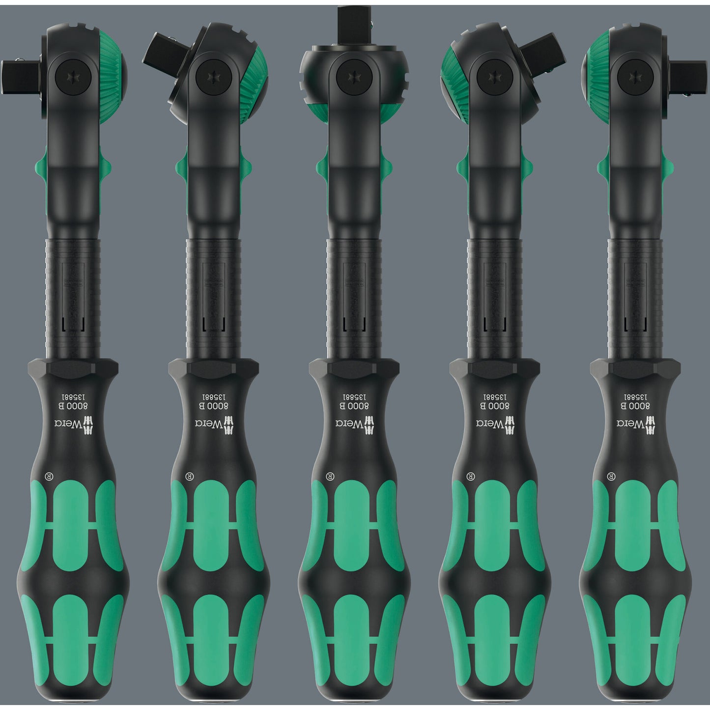 Wera 8000 b black edition zyklop speed ratel met 3 8 aandrijving (zwart groen)
