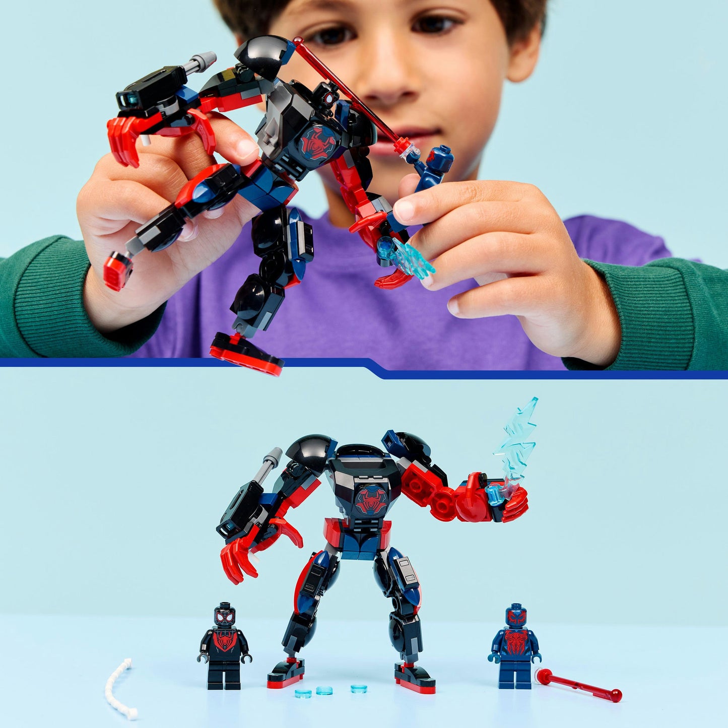 LEGO marvel super heroes - miles morales mecha vs. spider-man 2099 constructiespeelgoed (76337)