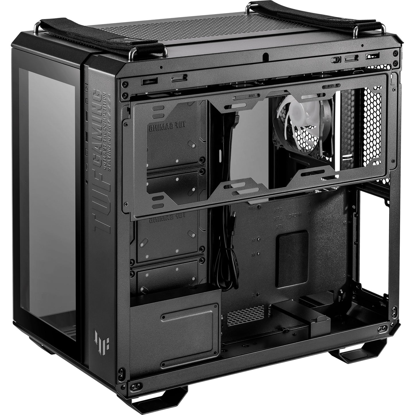 ASUS tuf gaming gt502 plus midi tower behuizing (zwart | 2x usb-a | 1x usb-c | tempered glass)