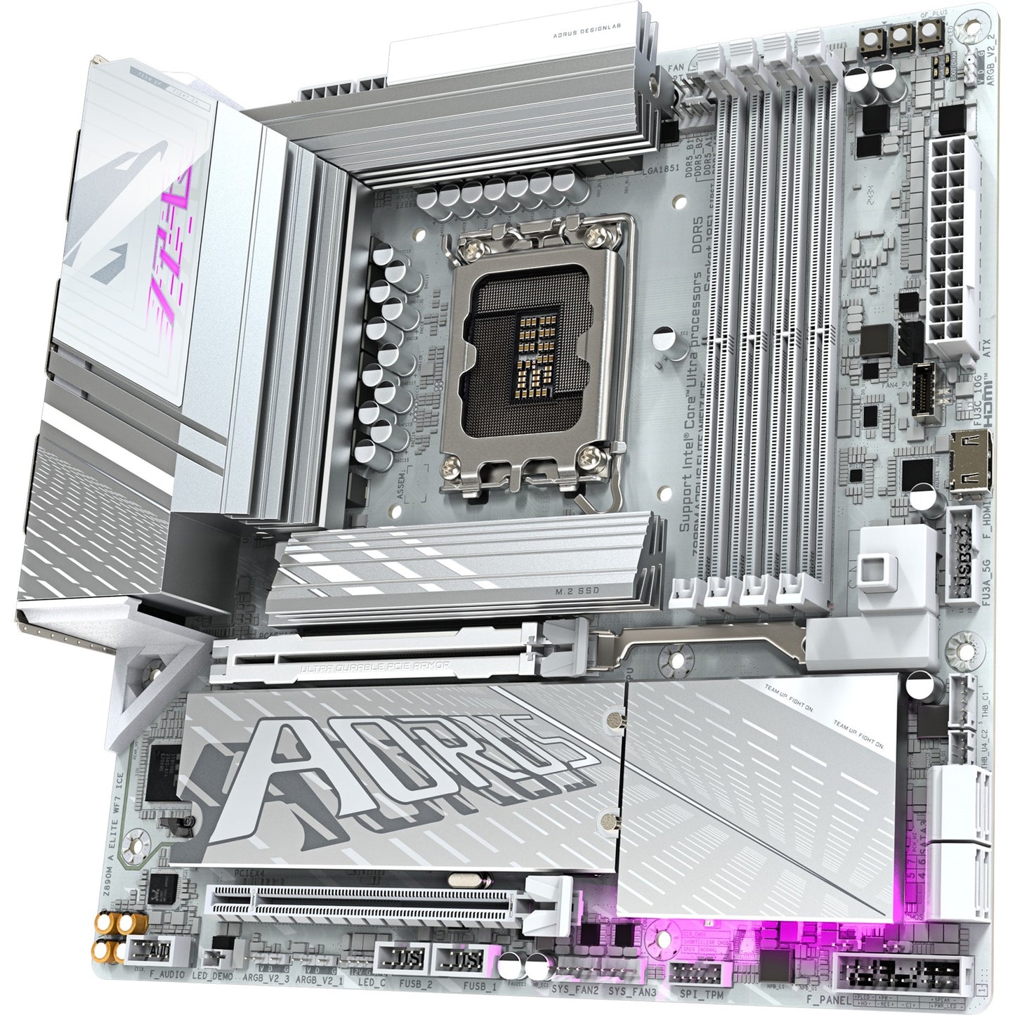 GIGABYTE z890m aorus elite wf7 ice socket 1851 moederbord (raid, 2.5gb-lan, wi-fi 7, bt, sound, µatx)