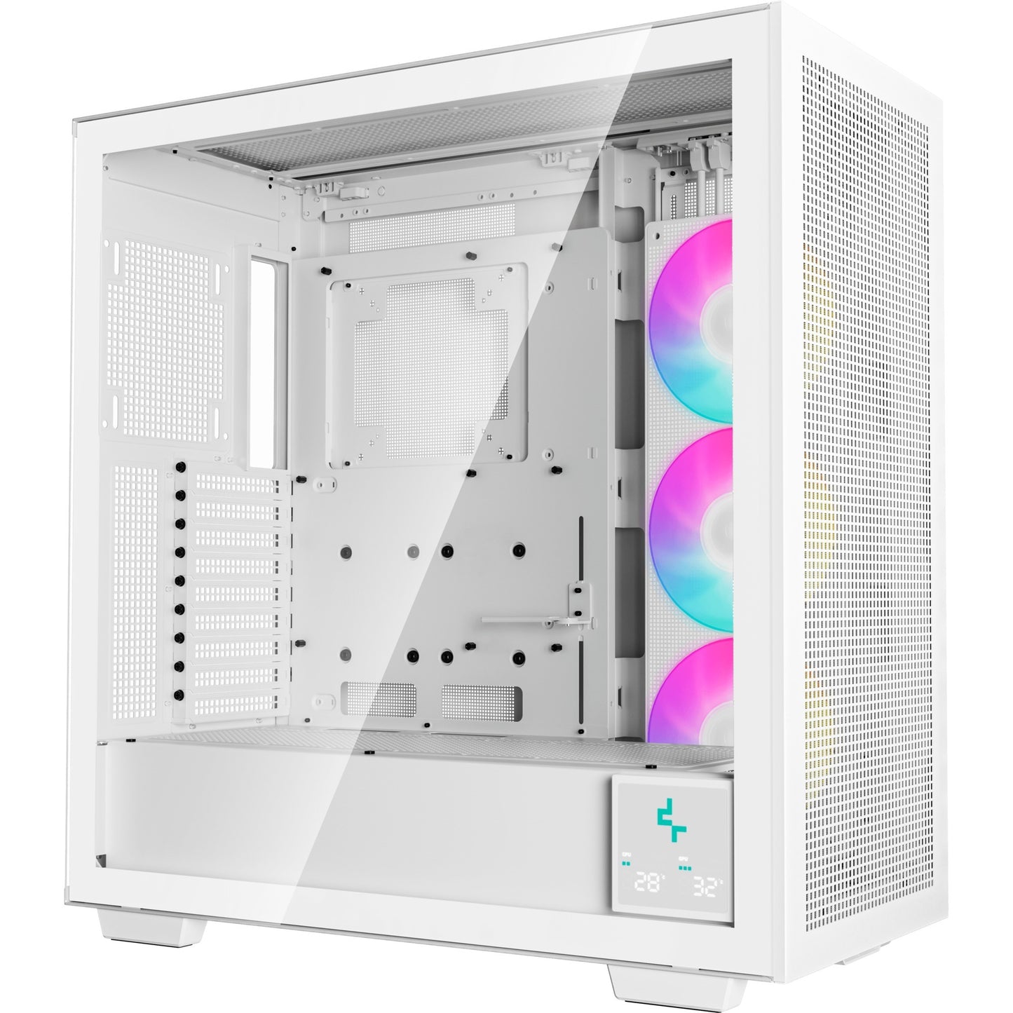 DeepCool morpheus midi tower behuizing (wit | 4x usb-a | 1x usb-c | rgb | tempered glass)