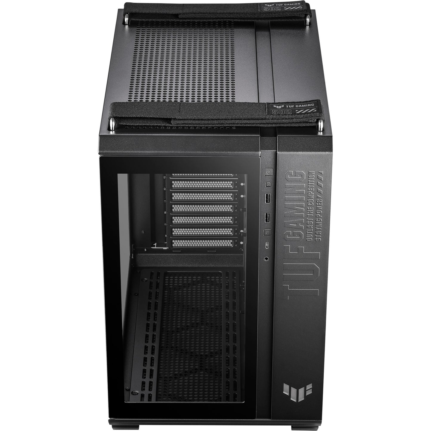 ASUS tuf gaming gt502 plus midi tower behuizing (zwart | 2x usb-a | 1x usb-c | tempered glass)