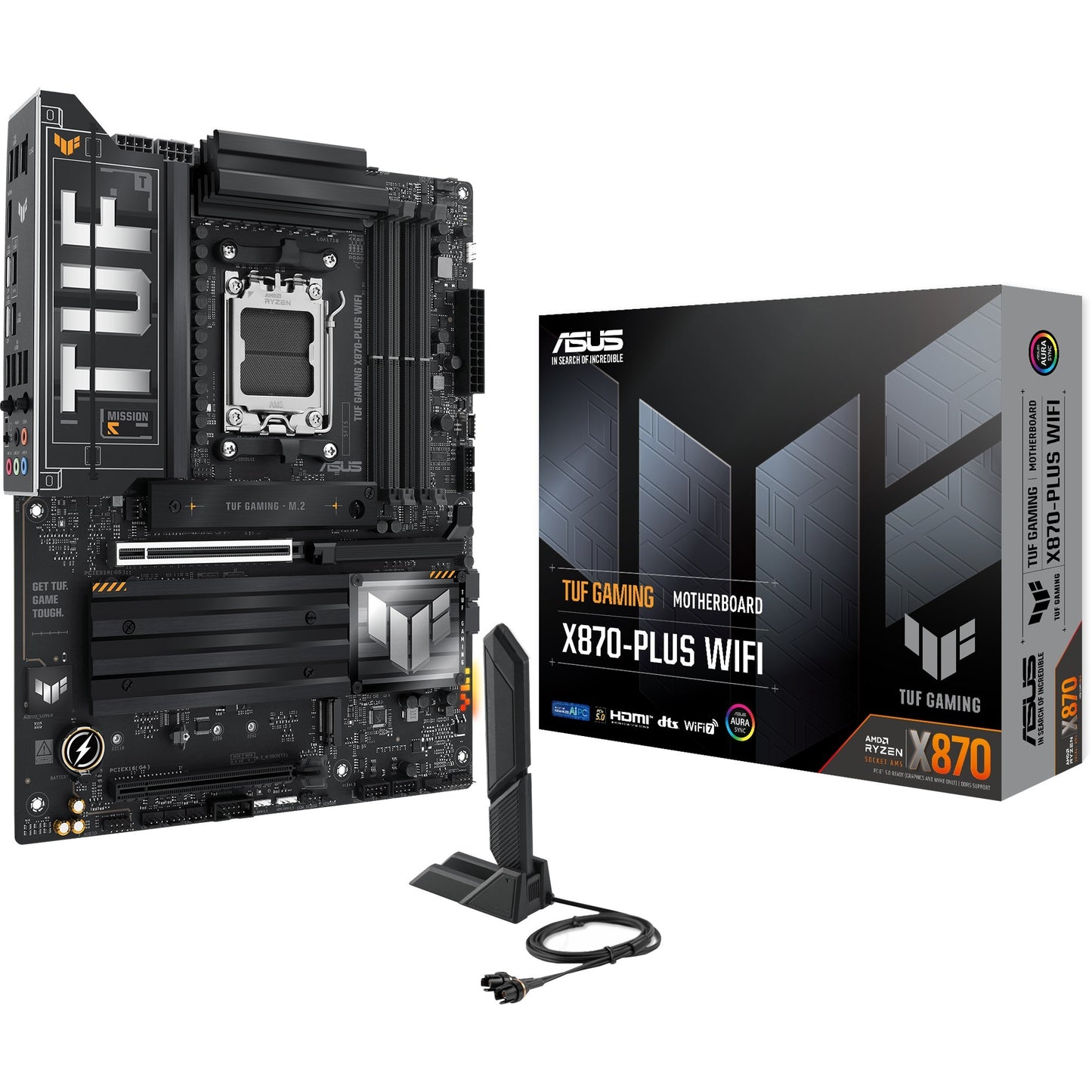 ASUS tuf gaming x870-plus wifi socket am5 moederbord (raid, 2.5gb-lan, wi-fi 7, bt, sound, atx)