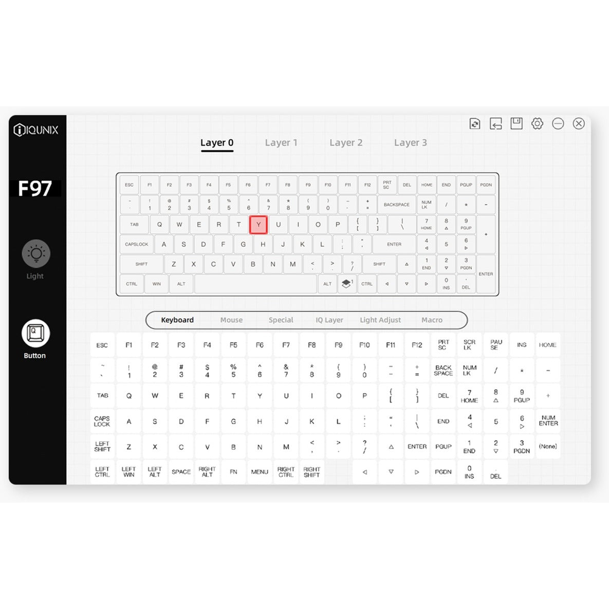 Iqunix OG80 Happy Ape Wireless Mechanical Keyboard (Zwart, US lay-out (QWERTY), IQUNIX Moonstone, 80% (TKL), RGB leds, Hot-swappable, PBT, 2.4GHz | Bluetooth 5.1 | USB-C)