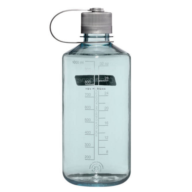 Nalgene Narrow Mouth Sustain Water Bottle, 1 Liter drinkfles (Lichtblauw)