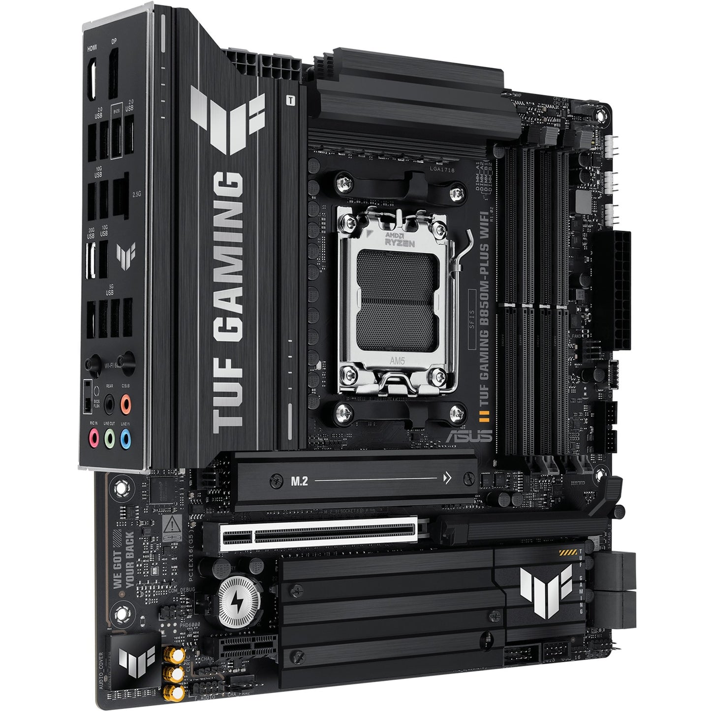 ASUS tuf gaming b850m-plus wifi socket am5 moederbord (2.5gb-lan, wi-fi 6e, bt, sound, µatx)