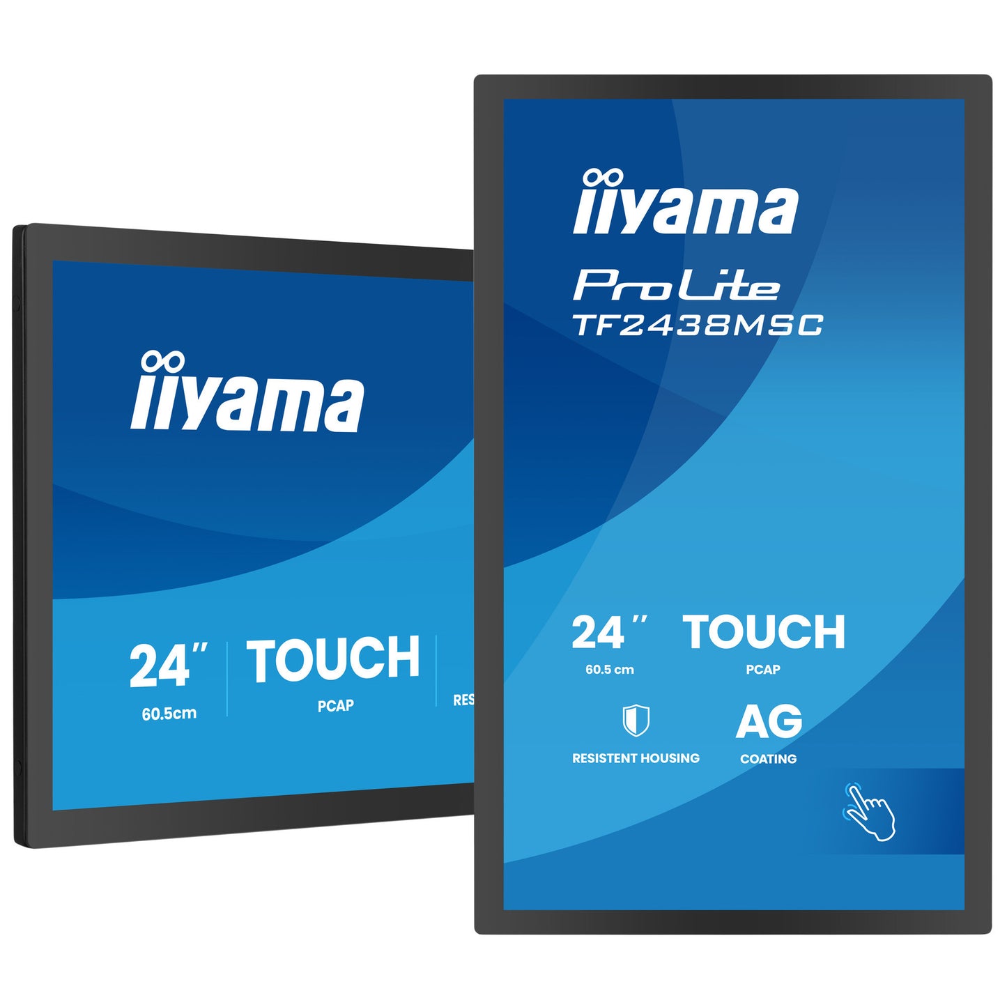 Iiyama prolite tf2438msc-b2 23.8 monitor (zwart, 120 hz, hdmi, displayport, audio, usb, touch)
