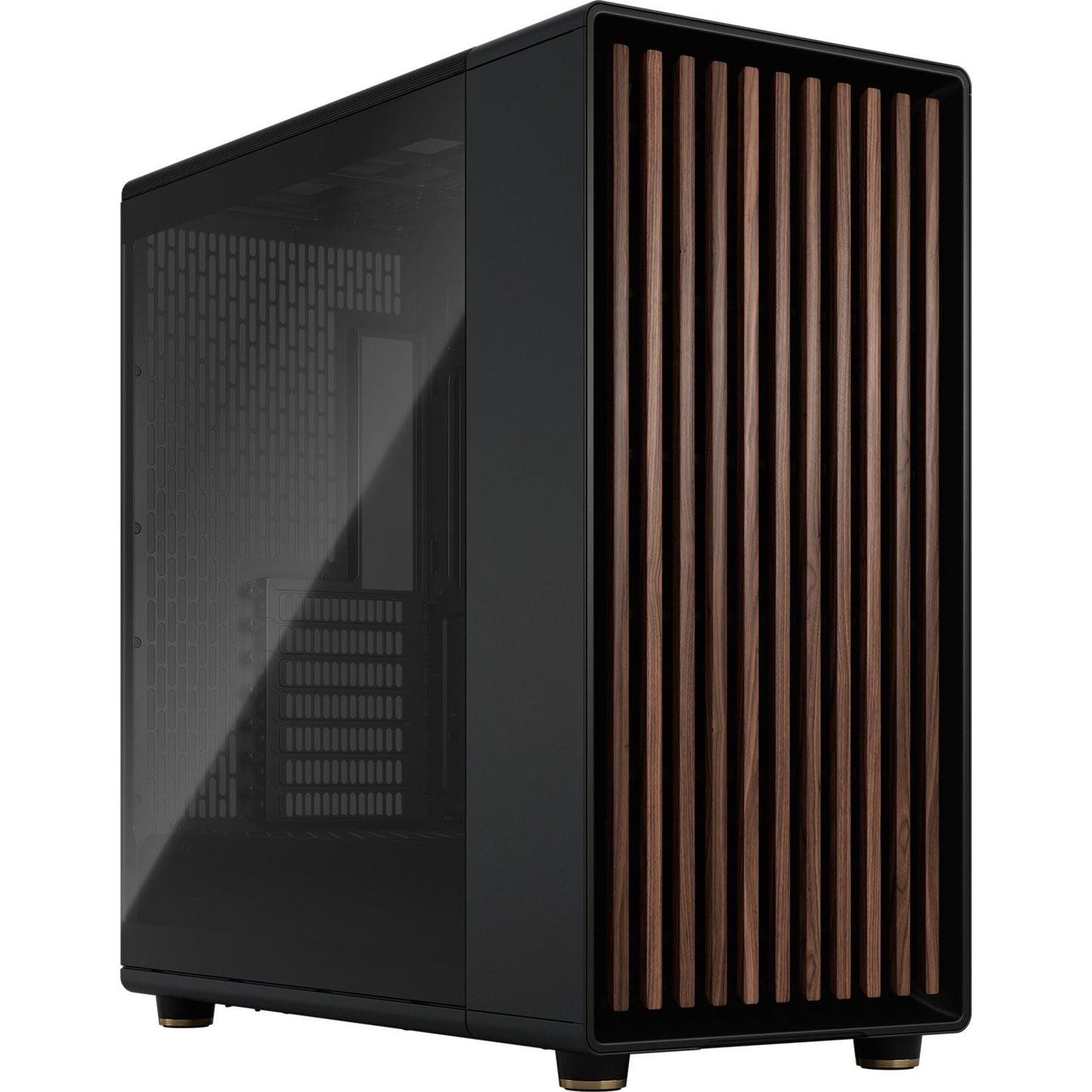 Fractal Design north xl midi tower behuizing (zwart houtkleur | 2x usb-a | 1x usb-c | tempered glass)