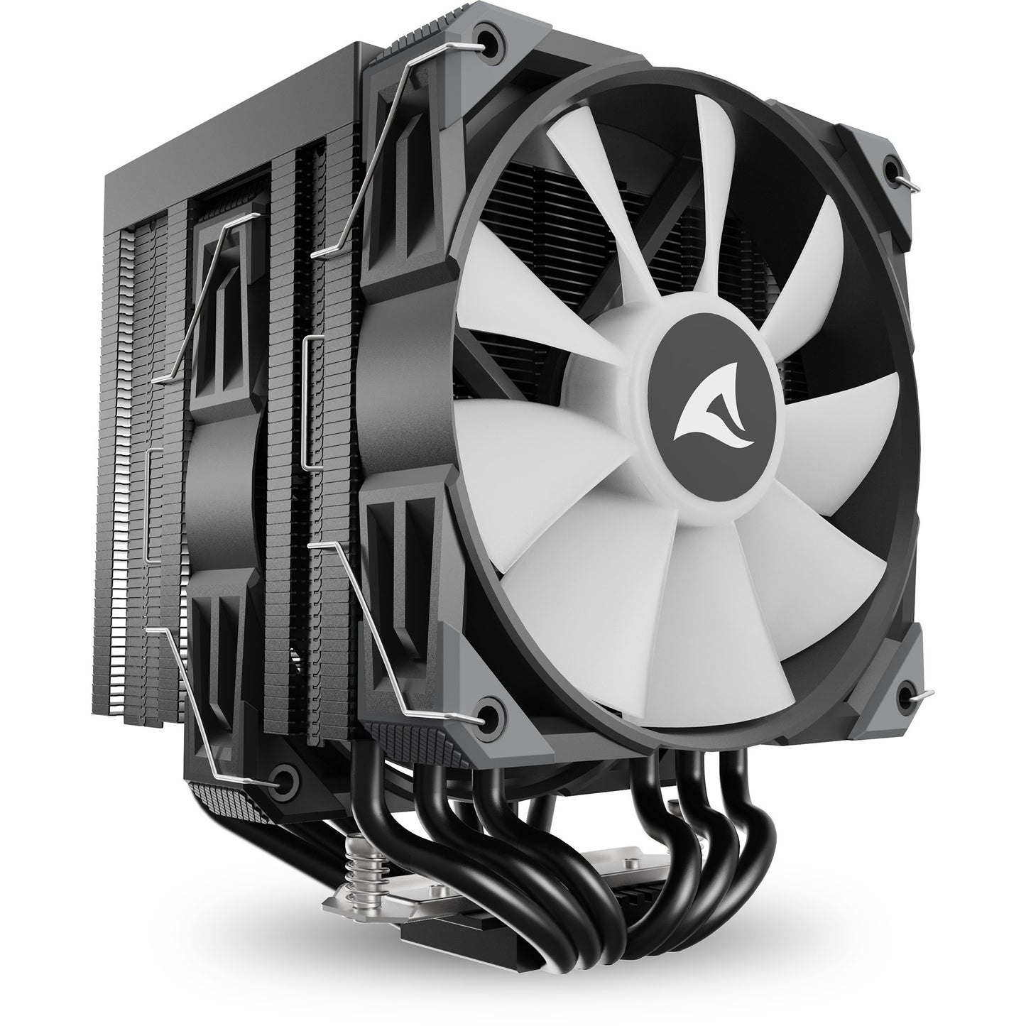 Sharkoon a60 rgb cpu-koeler (zwart, 4-pins pwm fan-connector)