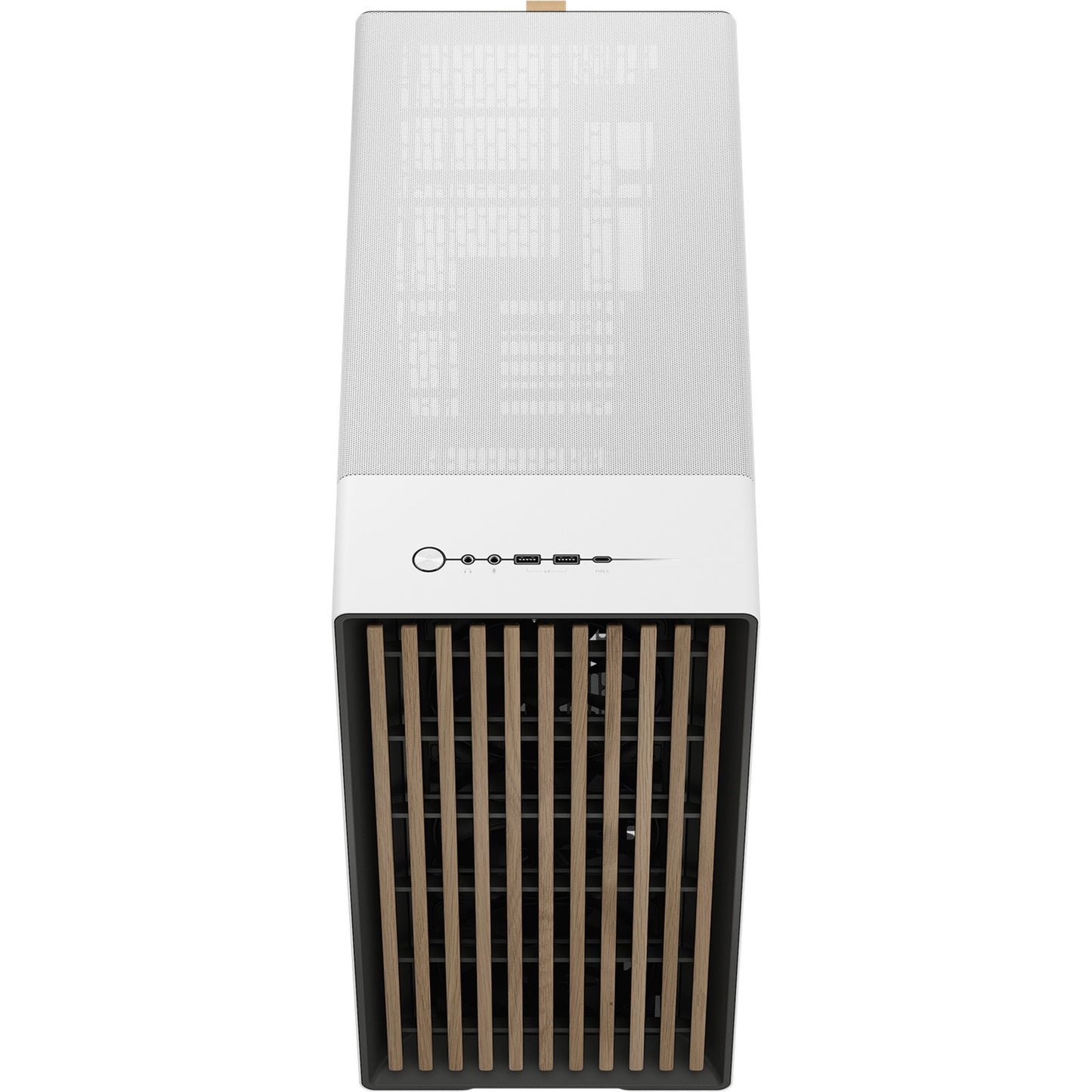 Fractal Design north xl rc chalk white tg clear midi tower behuizing (wit houtkleur | 2x usb-a | 1x usb-c | tempered glass)