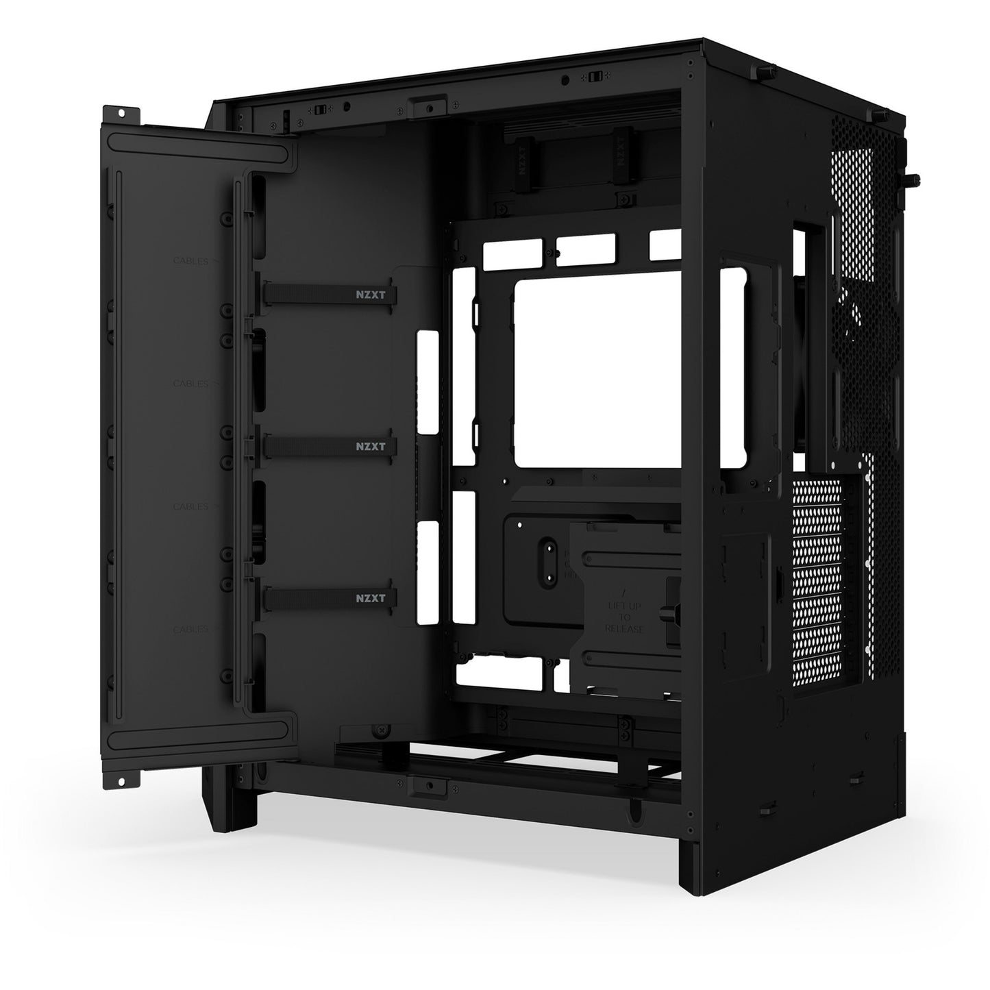 NZXT h9 flow midi tower behuizing (zwart (mat) | 2x usb-a | 1x usb-c | tempered glass)