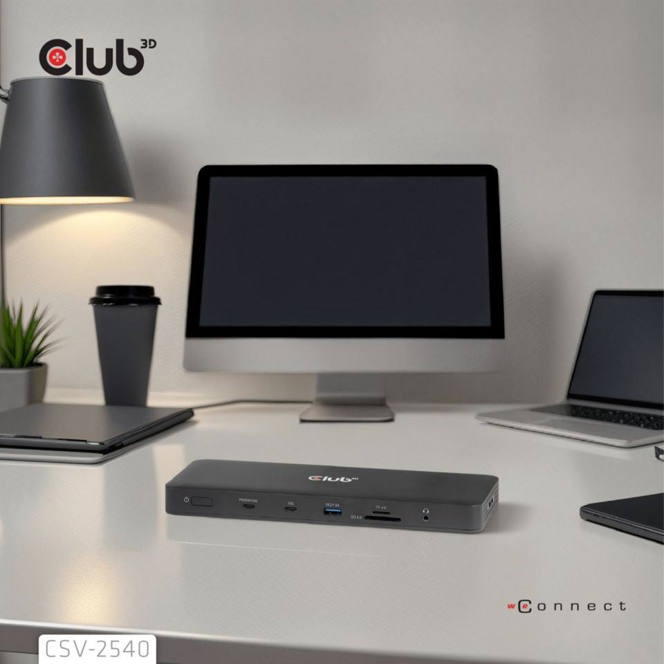 Club 3D 14-1 usb-c quad display dockingstation (zwart)