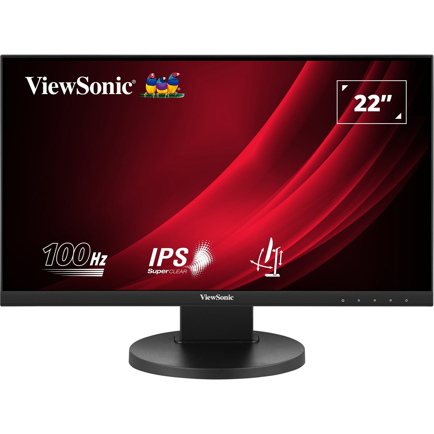 ViewSonic vg2208a 22 monitor (zwart, 1x hdmi, 1x displayport, usb-c, usb-a, sound, 100 hz)