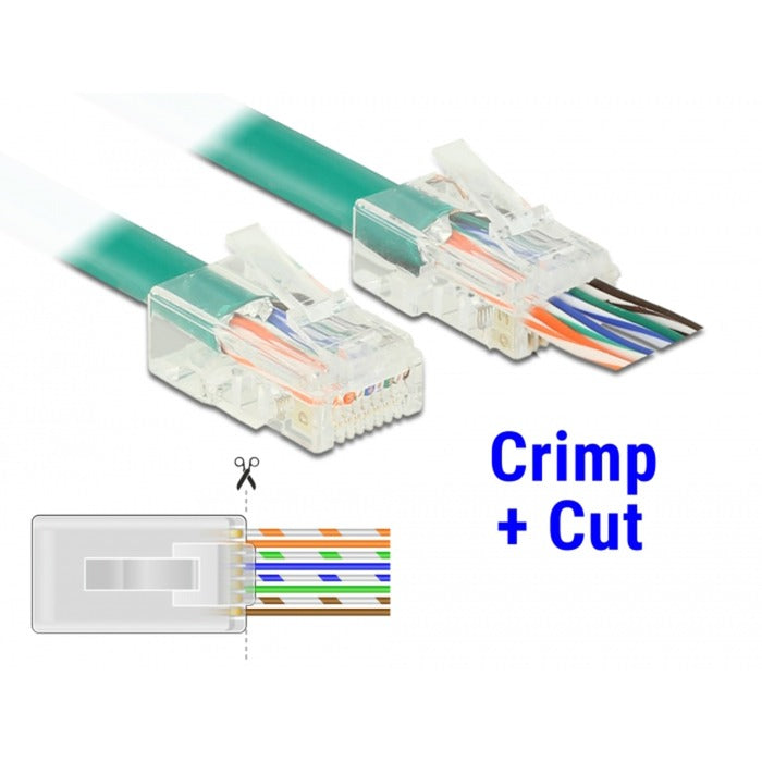 DeLOCK rj45 crimp+cut plug cat.6 utp stekker (transparant, 20 stuks)