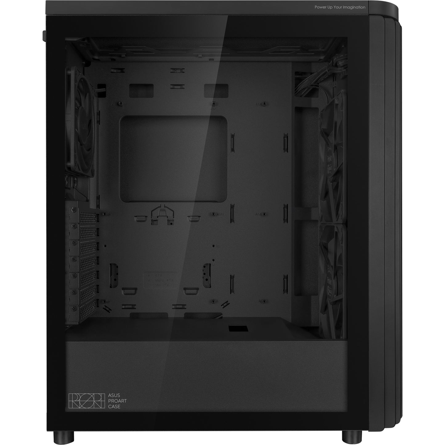 ASUS proart pa401 - tempered glass panel midi tower behuizing (zwart | 2x usb-a | 1x usb-c | tempered glass)