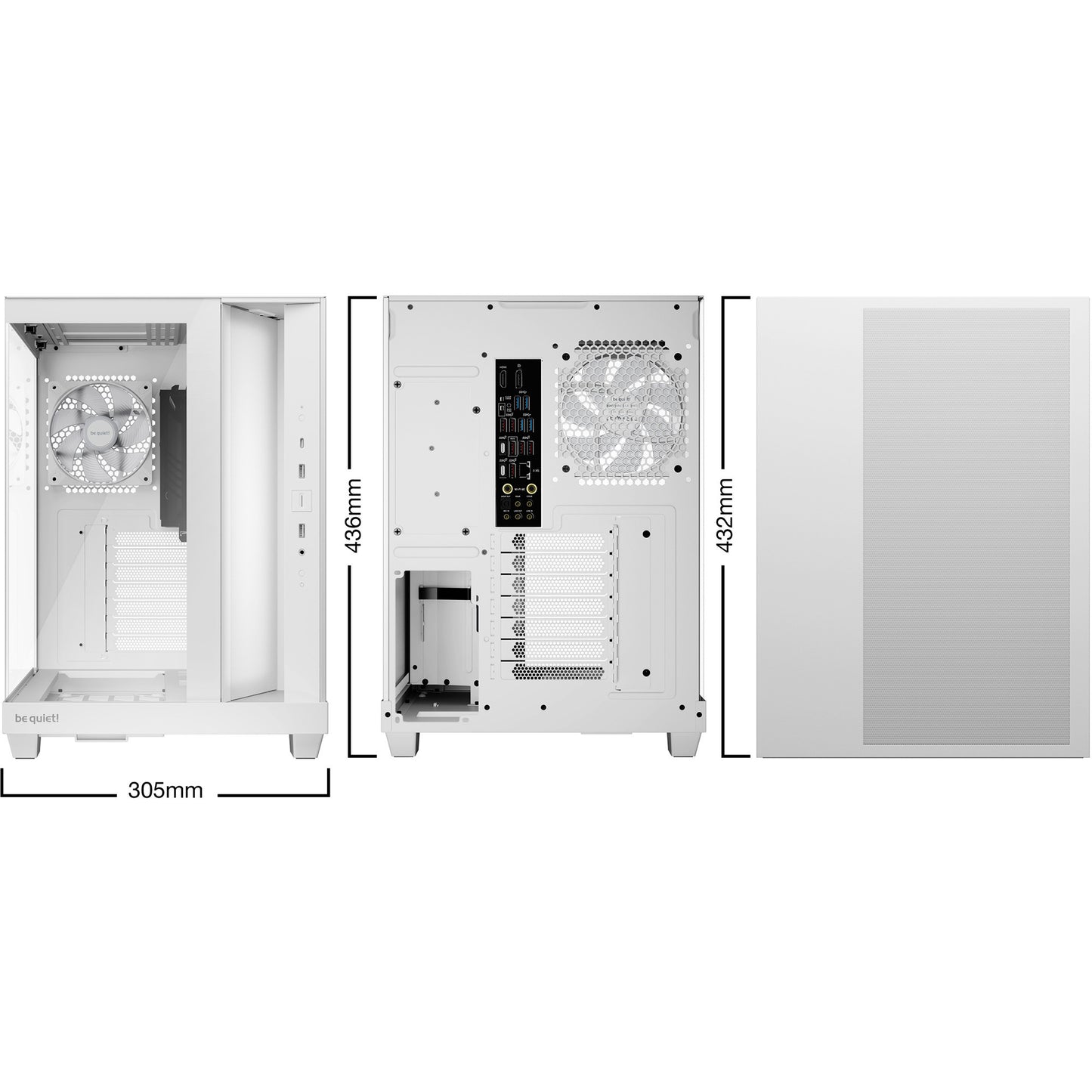 Be Quiet! light base 500 lx midi tower behuizing (wit | 2x usb-a | 1x usb-c | rgb | window)