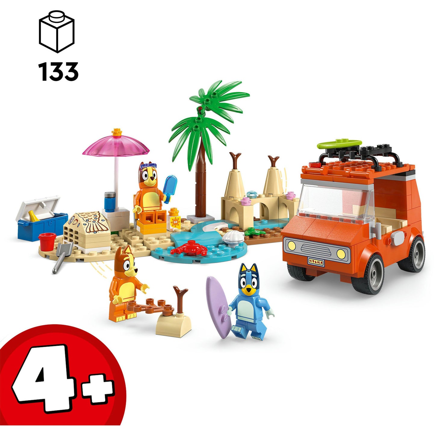LEGO bluey 11202 bluey's autorit naar het strand