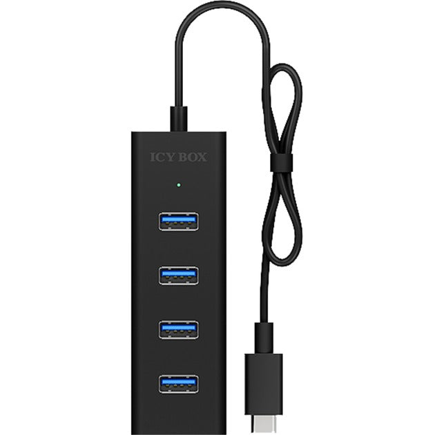 ICY BOX ib-hub1409-c3 usb-hub (zwart, 4x usb-a 3.2 (5 gbit s), 1x usb-c 3.2 (5 gbit s))