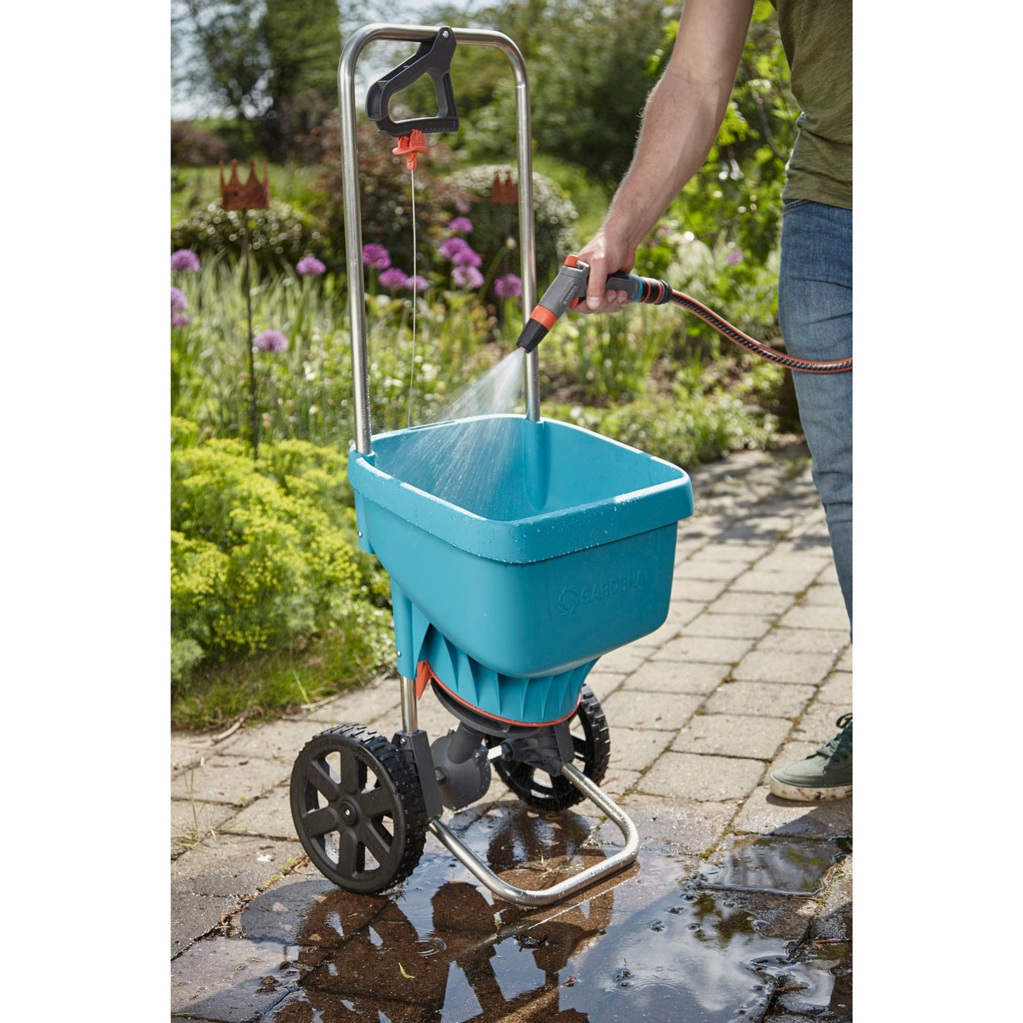 GARDENA strooiwagen xl strooiapparatuur (turquoise zwart, 436-20)