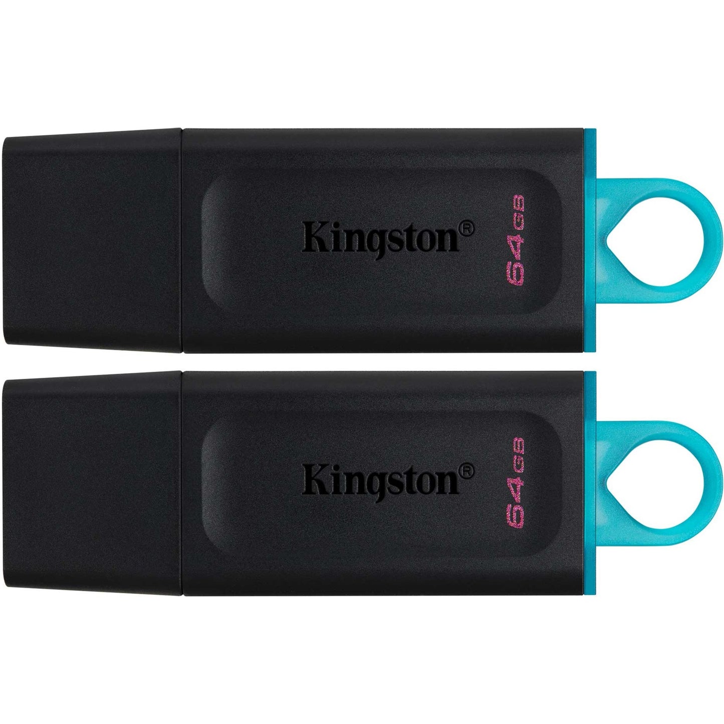 Kingston datatraveler exodia 64 gb 2 pack usb-stick (zwart turquoise, 2 stuks, dtx 64gb-2p)