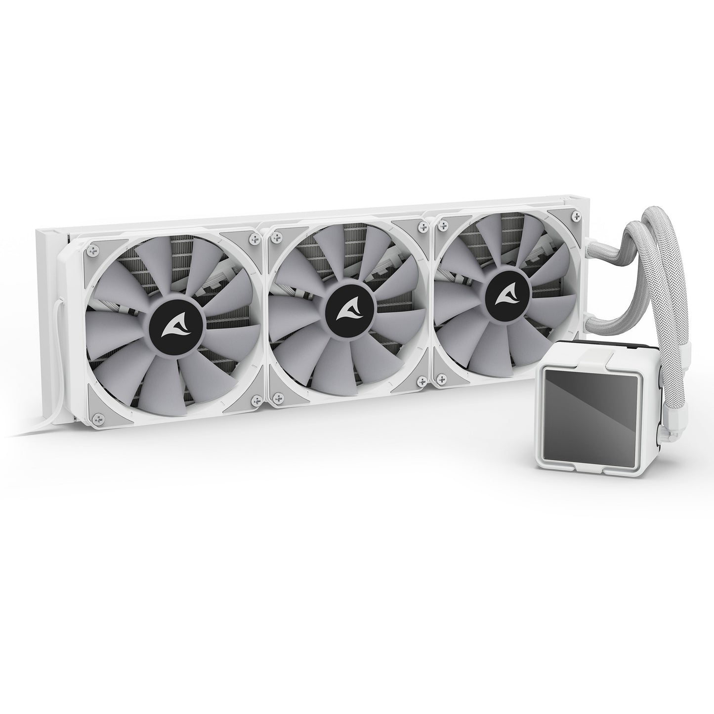 Sharkoon s100 argb waterkoeling (wit, 4-pins pwm fan-connector)