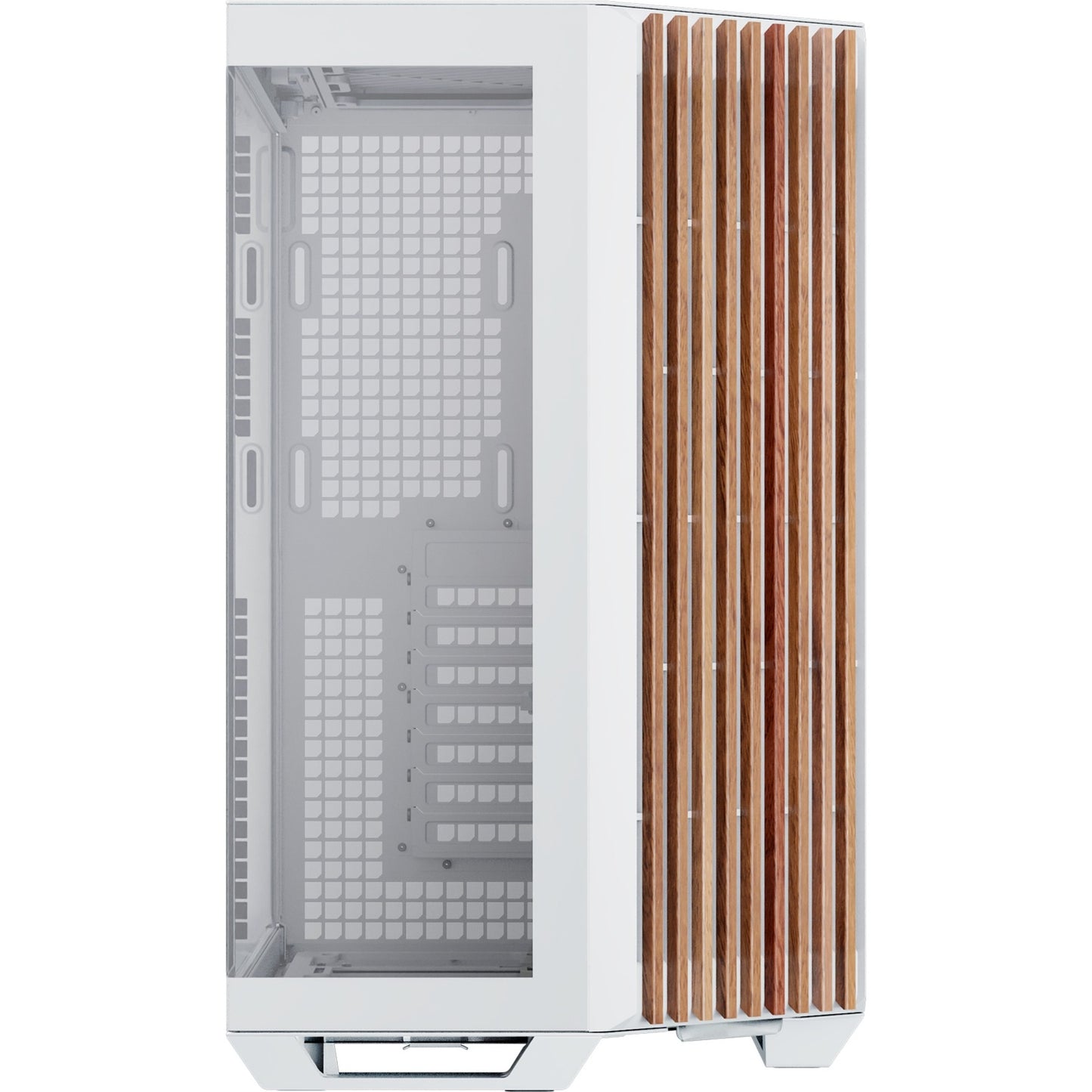 APNX v1-w-wt-v1 midi tower behuizing (wit houtkleur | 2x usb-a | 1x usb-c | window)