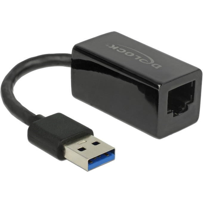 DeLOCK superspeed usb-a (usb 3.1 gen 1) male > gigabit lan 10 100 1000 mbps compact adapter (zwart, 12,7 centimeter)