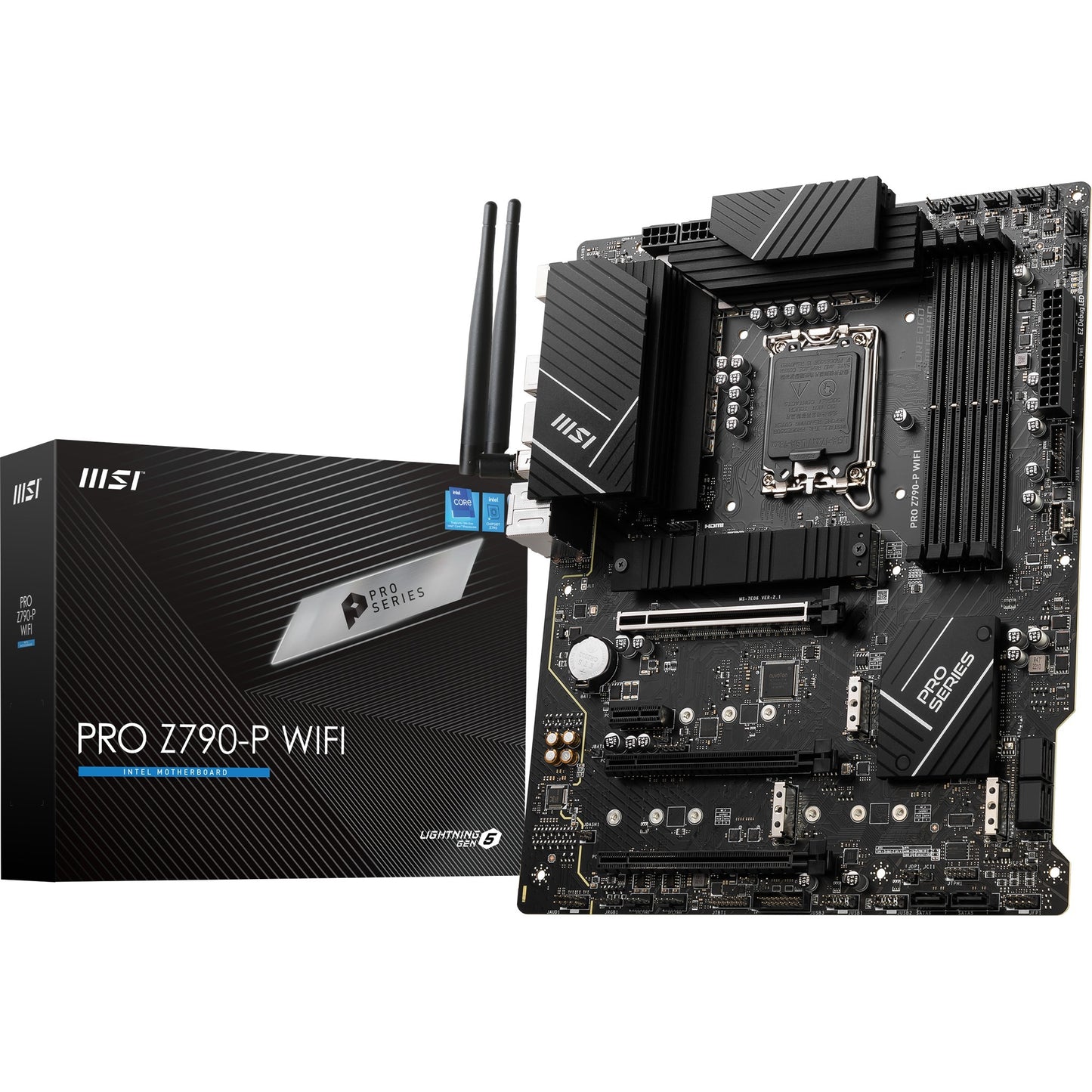 MSI pro z790-p wifi socket 1700 moederbord (zwart, raid, 2.5 gb-lan, wi-fi 6e, bt, sound, atx)