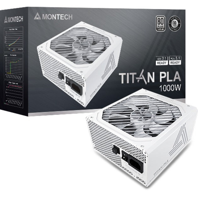 Montech titan pla modulaire 1000 watt voeding (wit, 2x pcie)