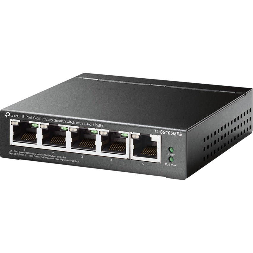 TP-Link tl-sg105mpe 5-port gigabit easy smart switch met 4-port poe+ (120w poe met 30w per poort)