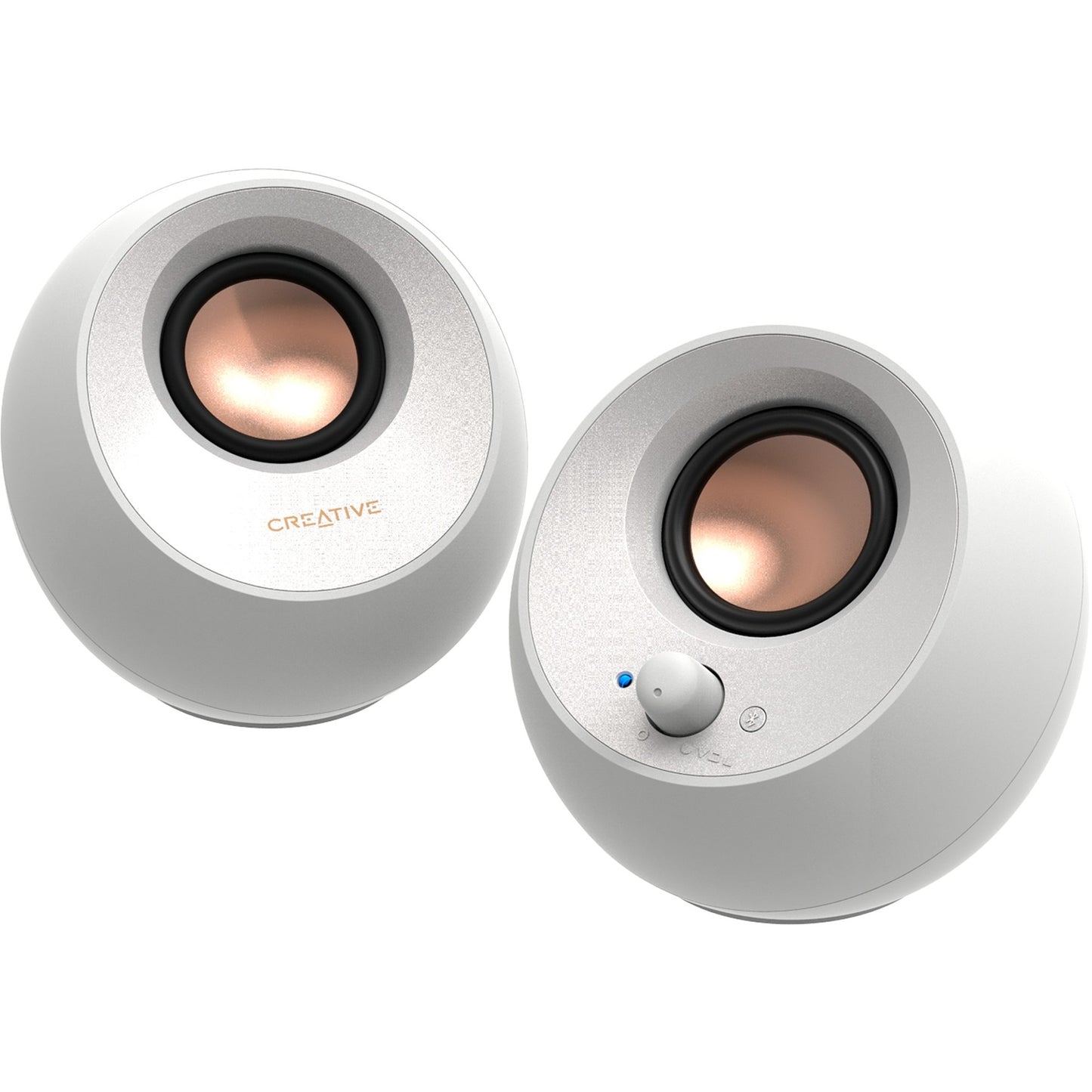 Creative pebble v3 pc-luidspreker (wit, bluetooth, usb-c, aux)