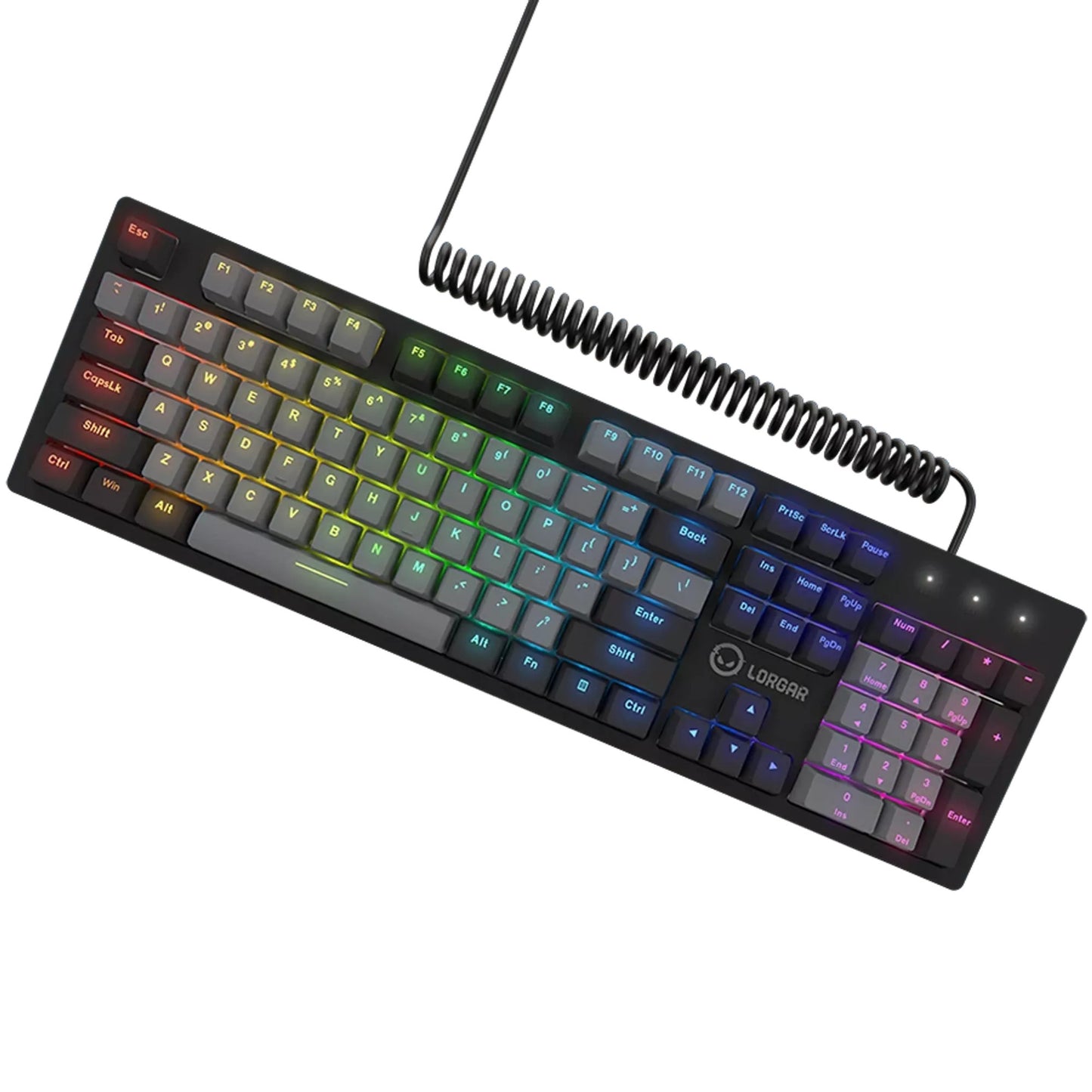 LORGAR azar 514 rgb mechanisch gaming toetsenbord (zwart, us lay-out (qwerty), logar dream, 100%, rgb)