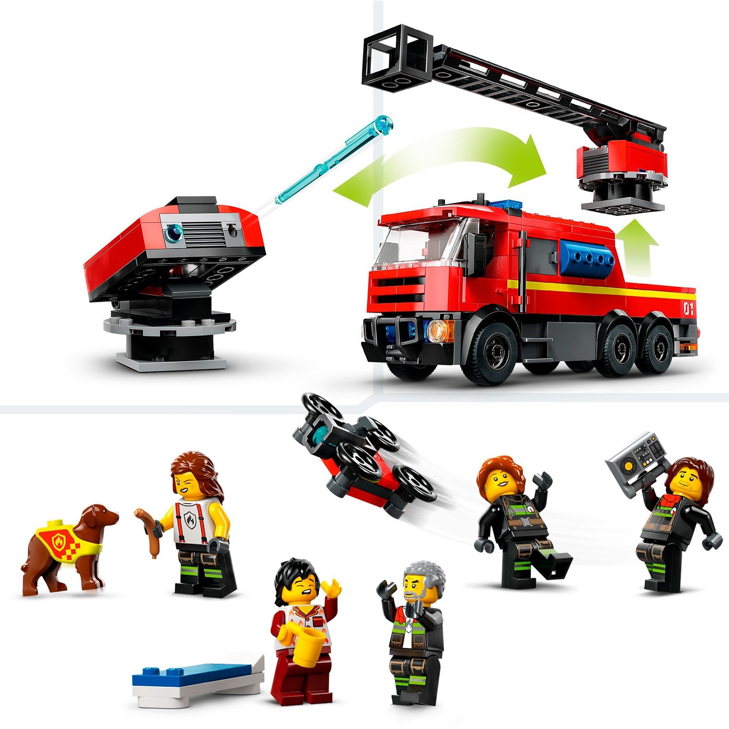 LEGO city 60414 brandweerkazerne en brandweerauto