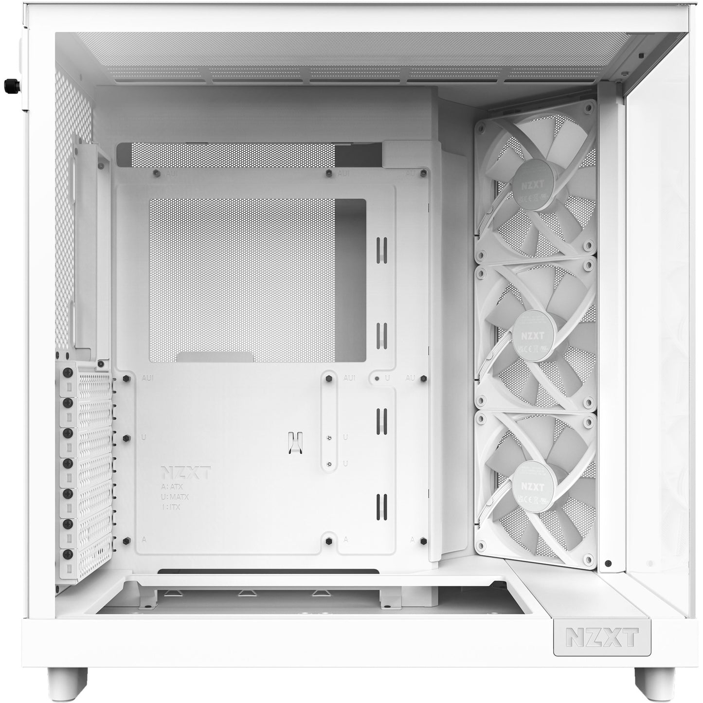 NZXT h6 flow rgb midi tower behuizing (wit | 2x usb-a | 1x usb-c | rgb | tempered glass)