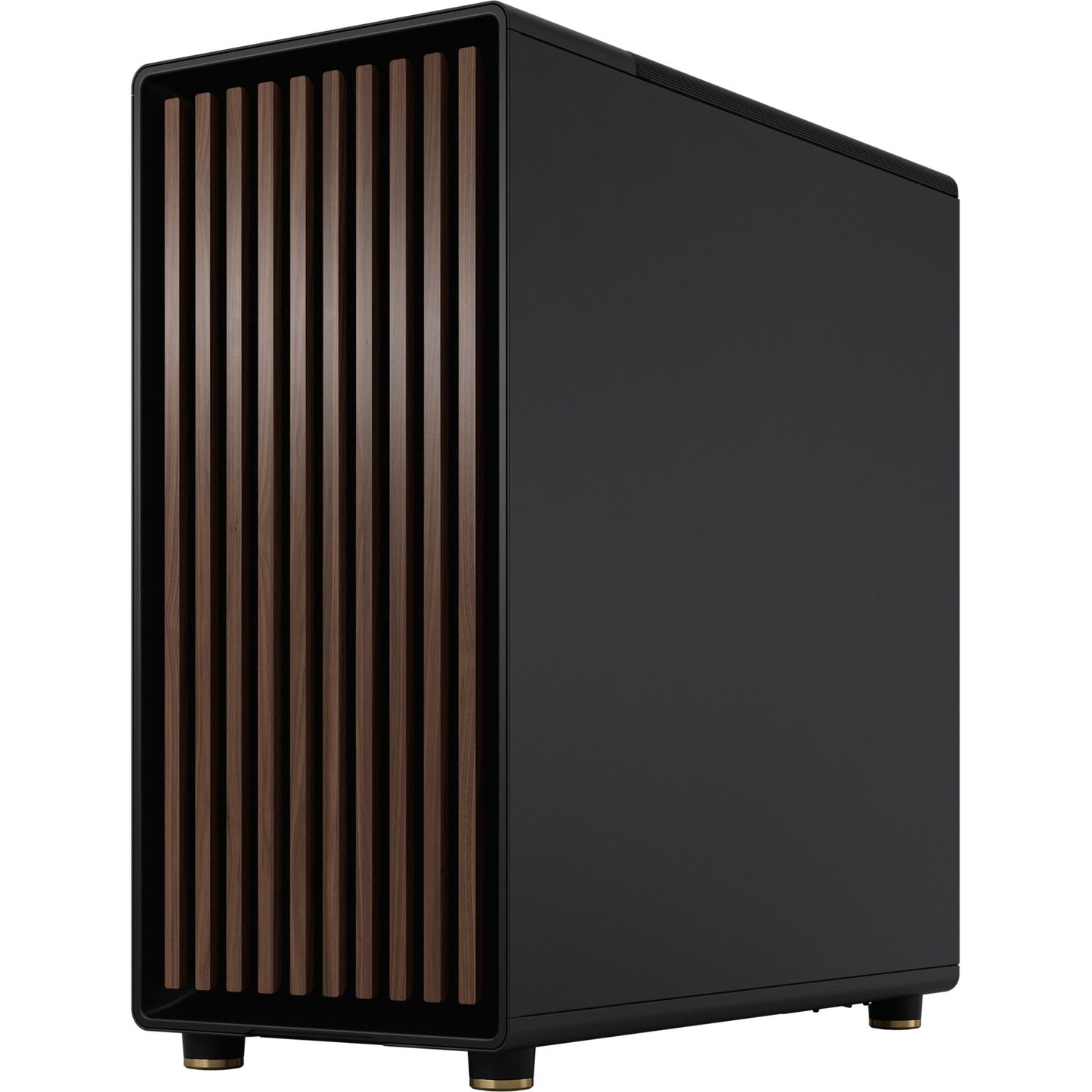 Fractal Design north midi tower behuizing (zwart houtkleur | 2x usb-a | 1x usb-c)